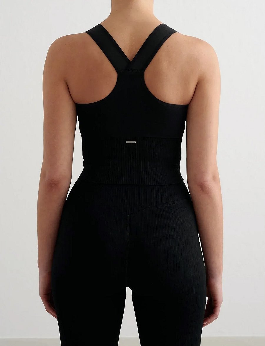 aim´n - Ribbed Seamless High Support Bralette - sports bras - black - 3