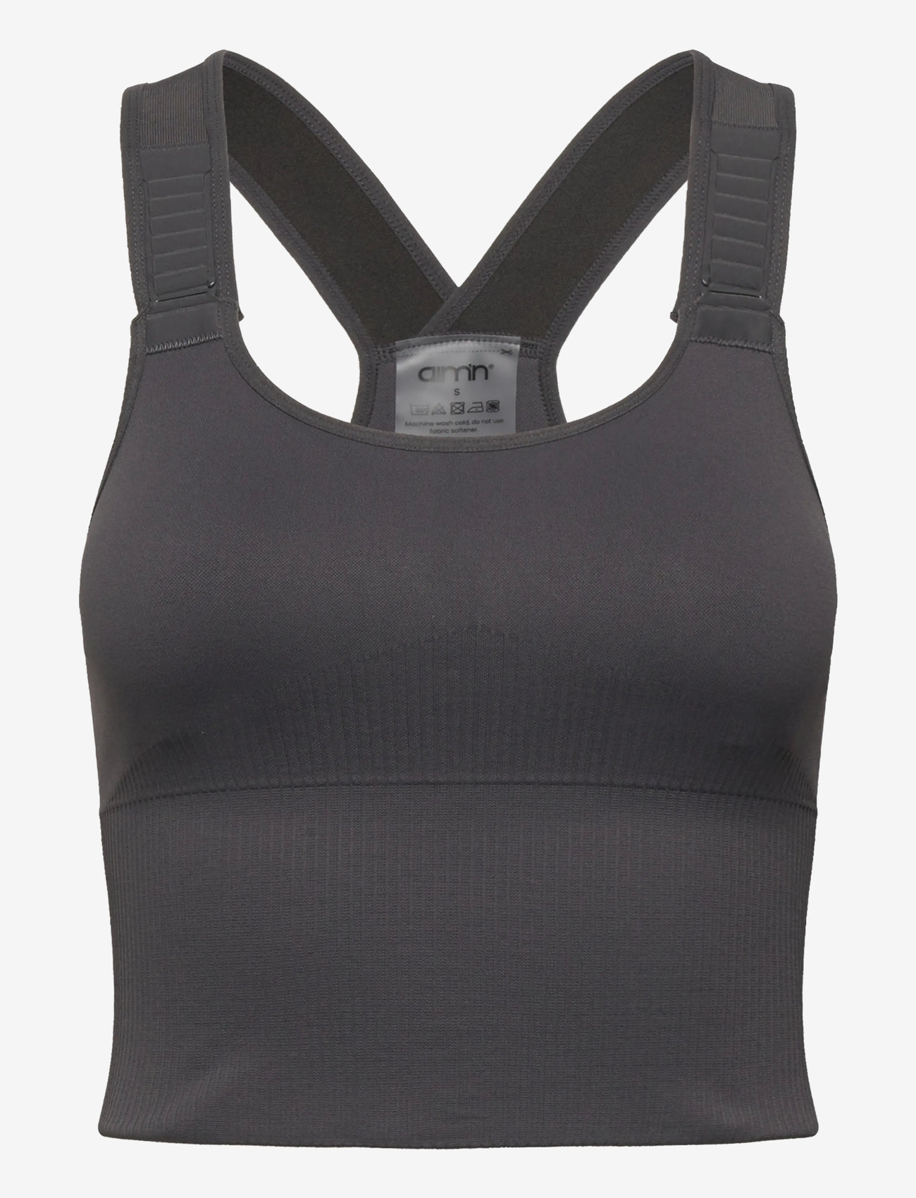 aim´n - Ribbed Seamless High Support Bralette - sports-bh'er - shadow grey - 1