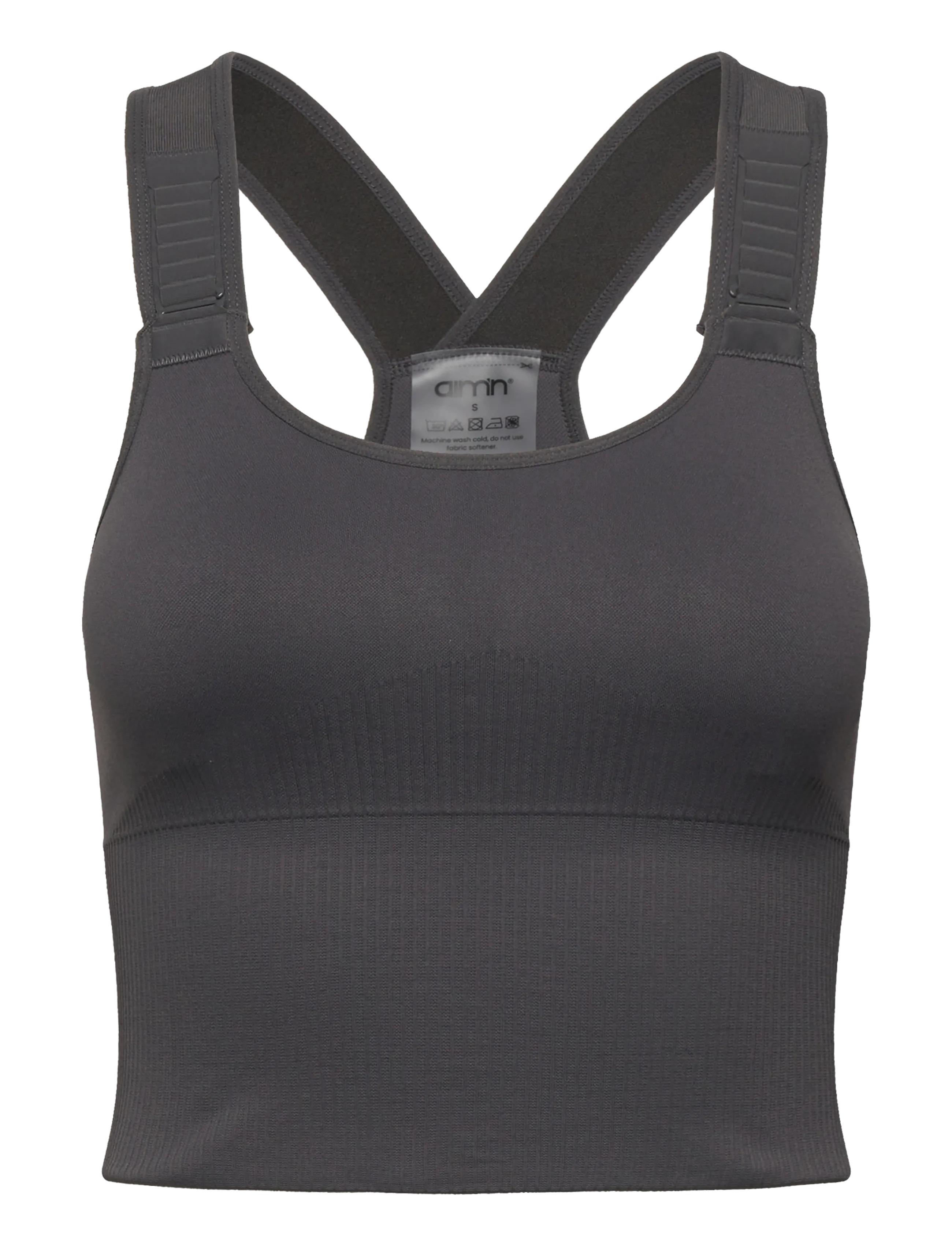 aim´n Ribbed Seamless High Support Bralette - BHs - SHADOW GREY / grey