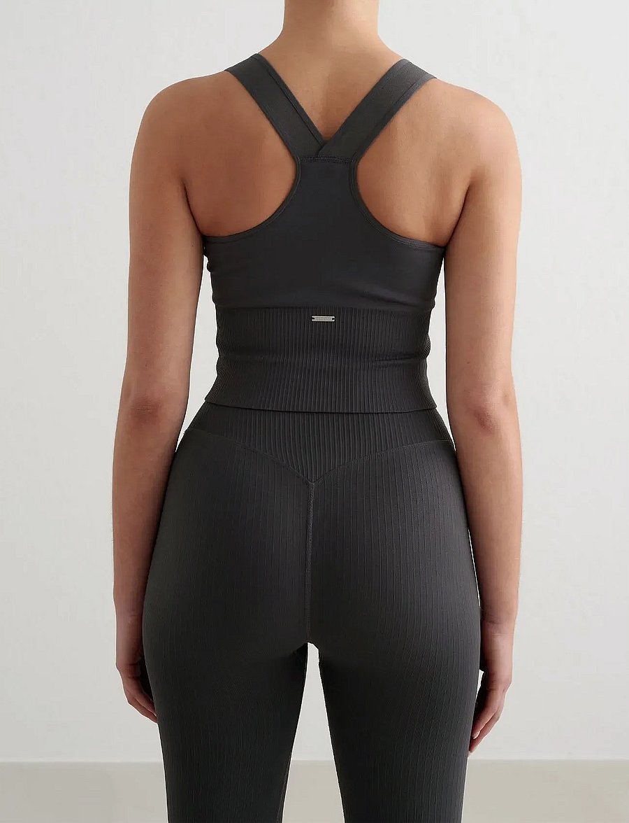 aim´n - Ribbed Seamless High Support Bralette - sport brjóstahaldarar - shadow grey - 3