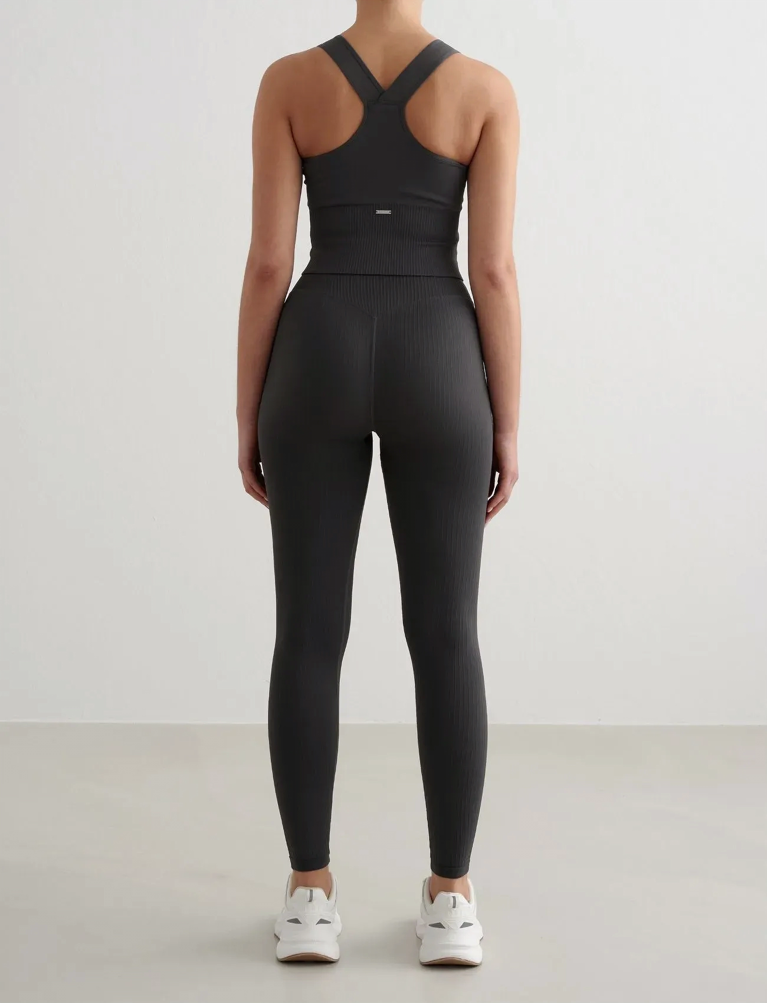 aim´n - Ribbed Seamless High Support Bralette - sport brjóstahaldarar - shadow grey - 4