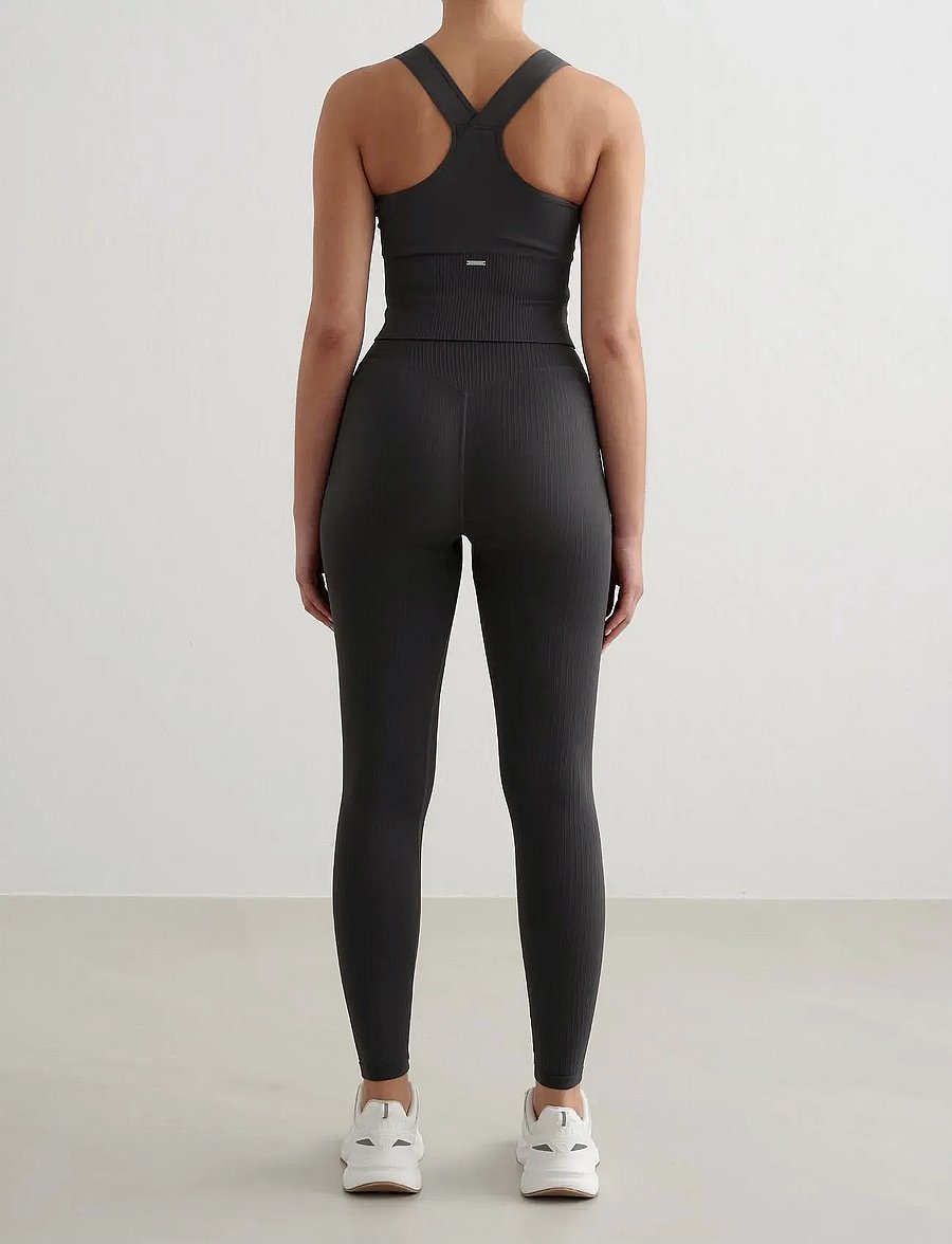 aim´n - Ribbed Seamless High Support Bralette - sport brjóstahaldarar - shadow grey - 4