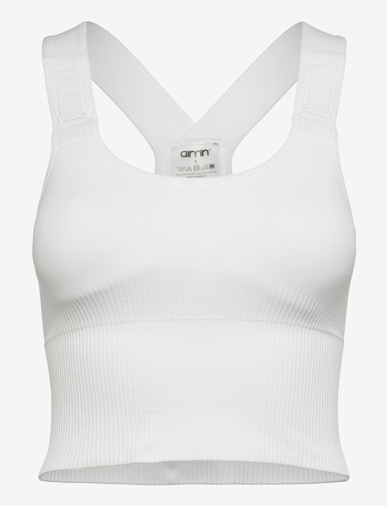aim´n - Ribbed Seamless High Support Bralette - spordirinnahoidjad - white - 1