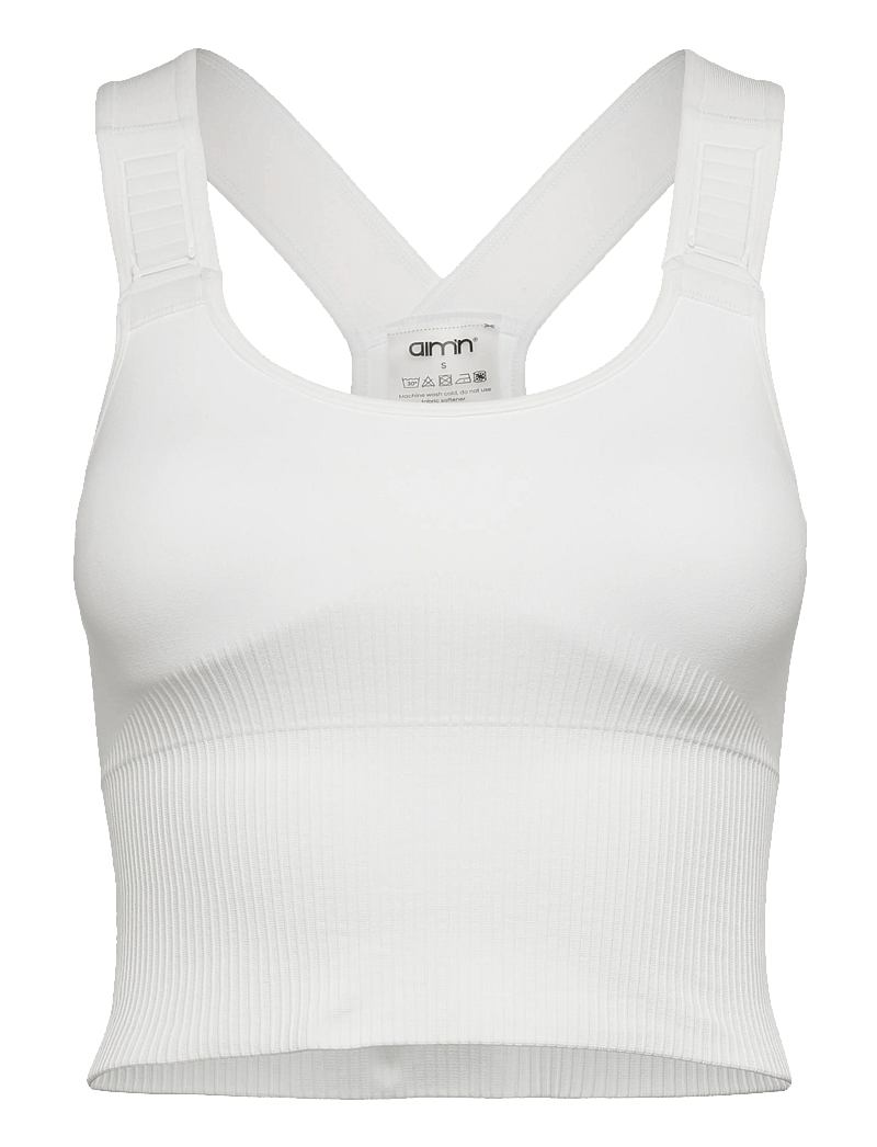 aim´n - Ribbed Seamless High Support Bralette - spordirinnahoidjad - white - 1