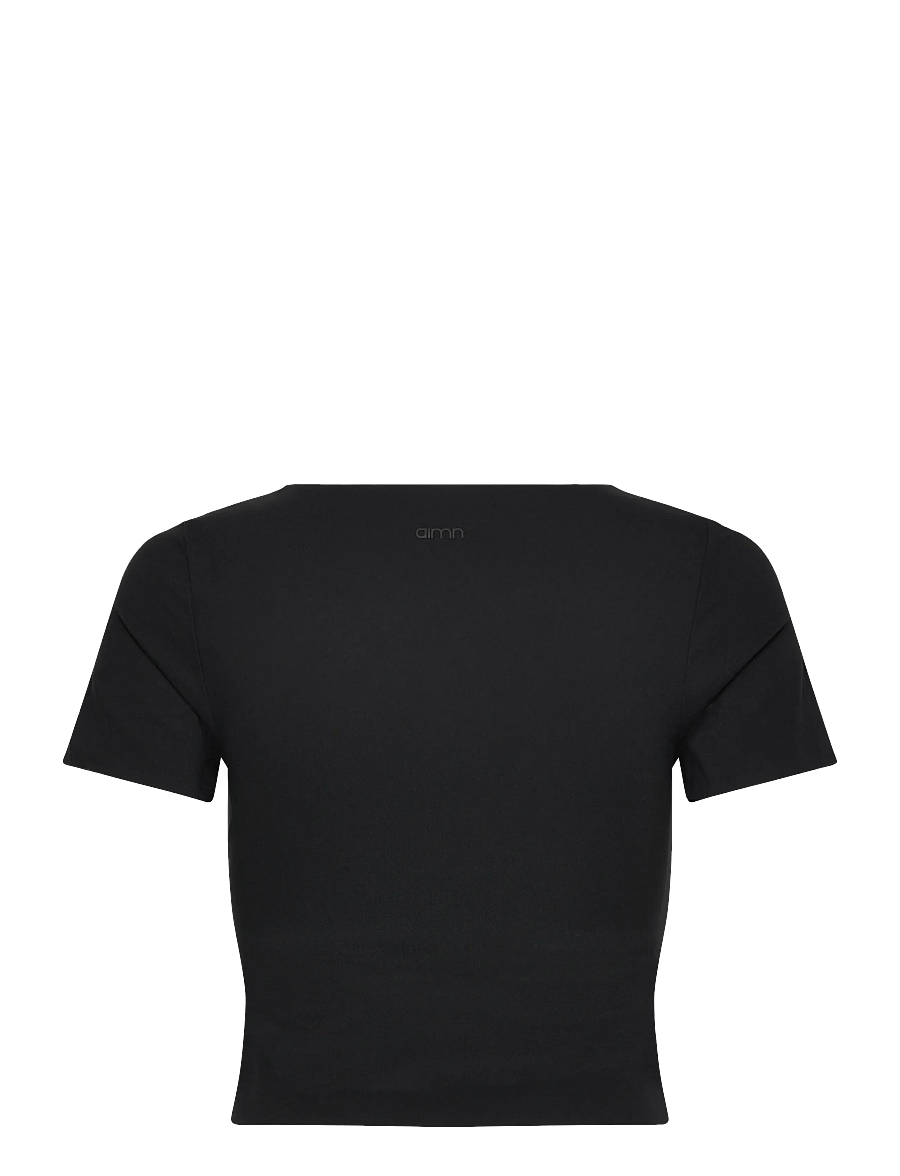 aim´n - Sense Short Sleeve Bralette - t-shirts - black - 2