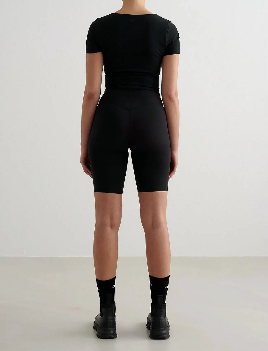 aim´n - Sense Short Sleeve Bralette - t-shirts - black - 5