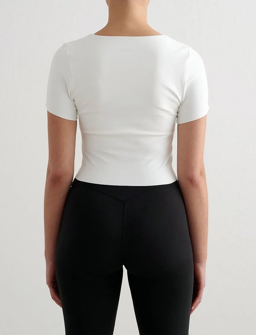 aim´n - Sense Short Sleeve Bralette - t-shirts - white - 3