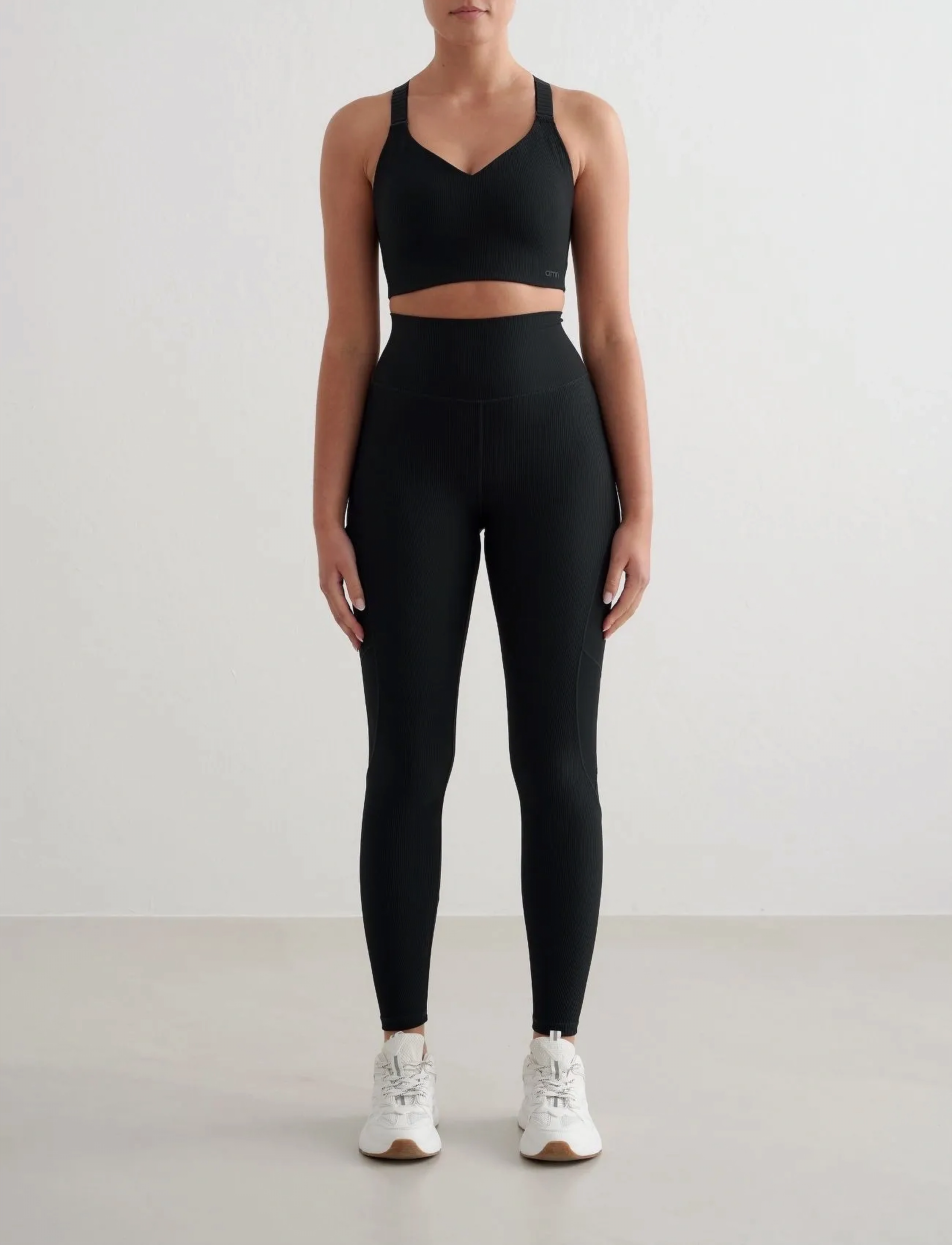 aim ́n Ribbed Performance Pocket Tights, XS, Black, Sportsbukser > Sportstræningsbukser, Dame
