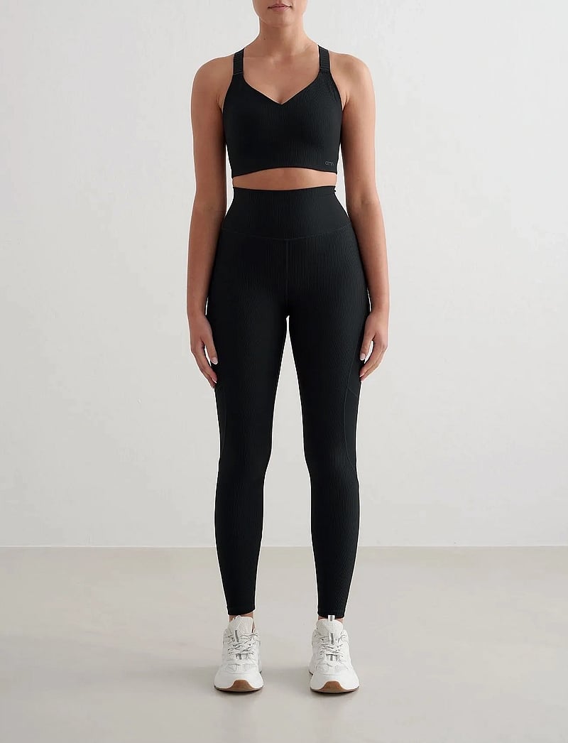 aim´n - Ribbed Performance Pocket Tights - tights - black - 0