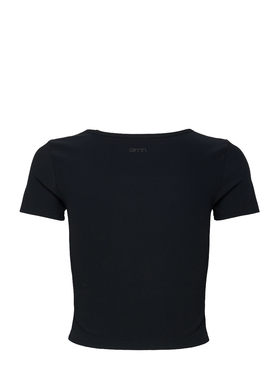 aim´n - Ribbed Performance Short Sleeve - nabapluusid - black - 2