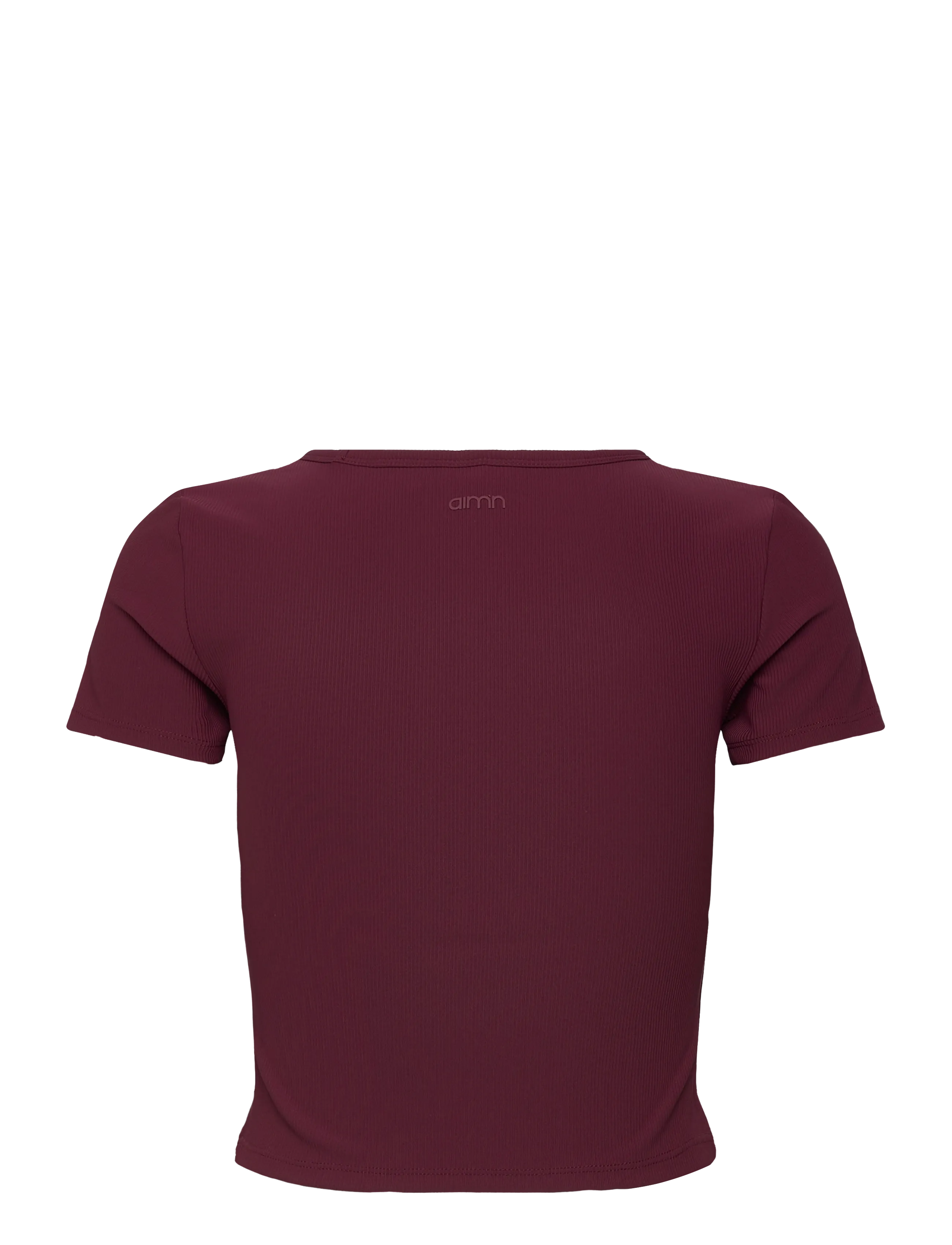 aim´n - Ribbed Performance Short Sleeve - crop-tops - cherry - 2