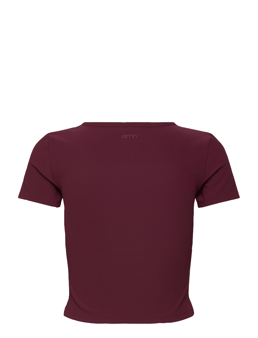aim´n - Ribbed Performance Short Sleeve - nabapluusid - cherry - 2