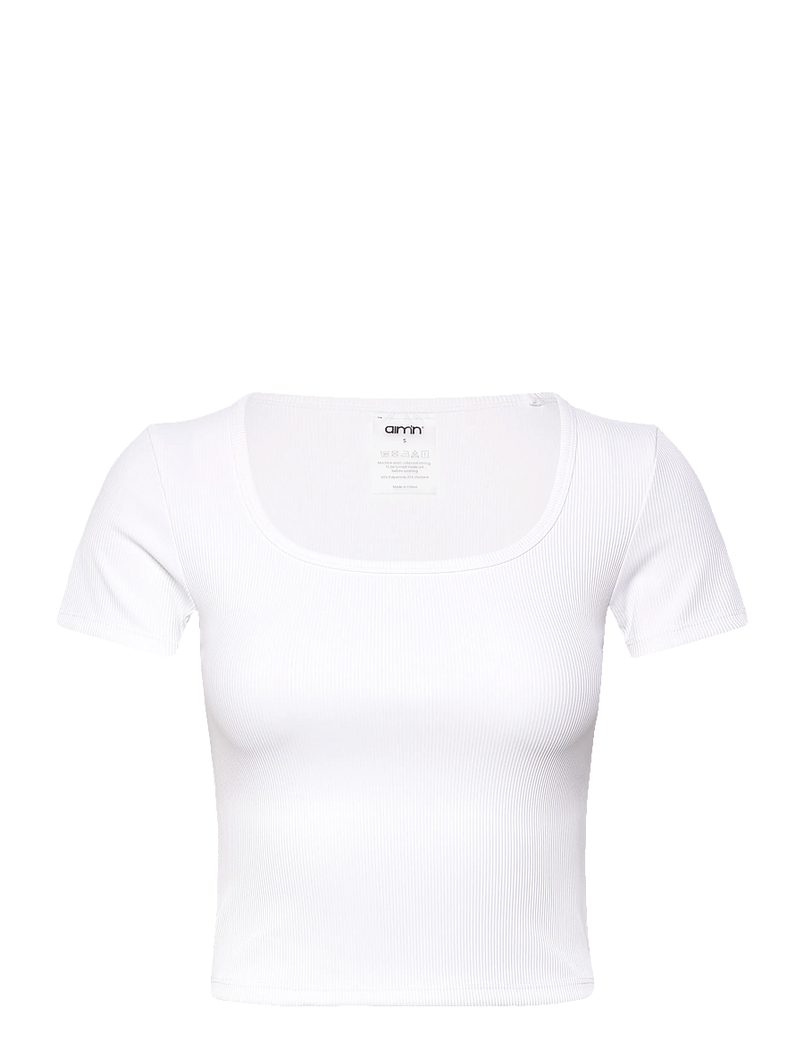 aim´n - Ribbed Performance Short Sleeve - nabapluusid - white - 1