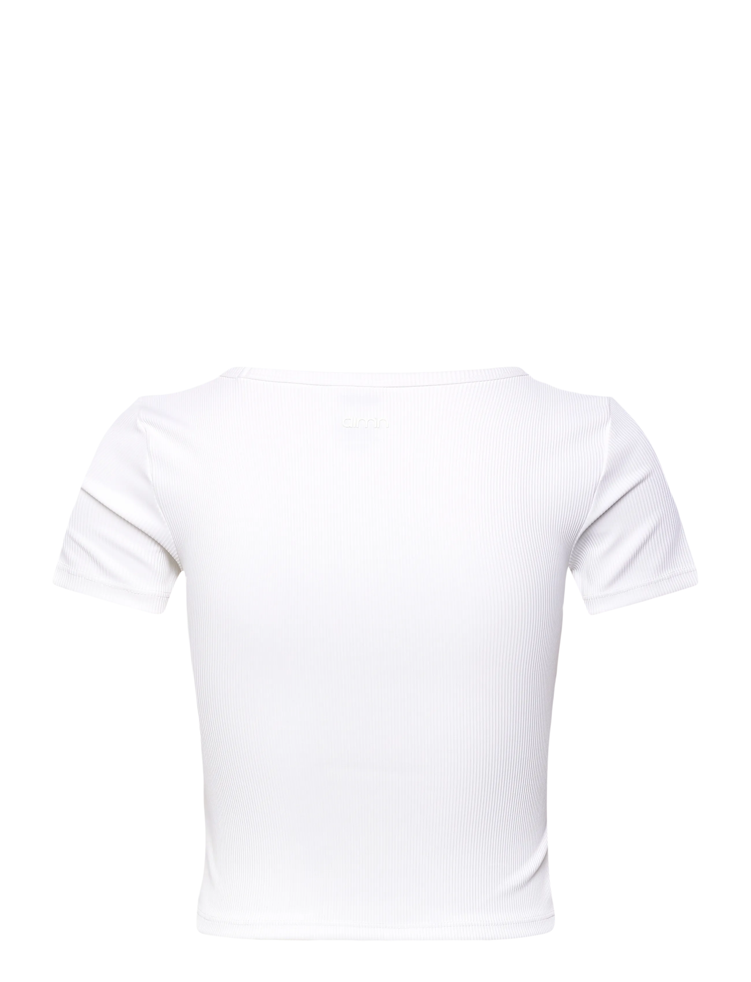 aim´n - Ribbed Performance Short Sleeve - crop-tops - white - 2