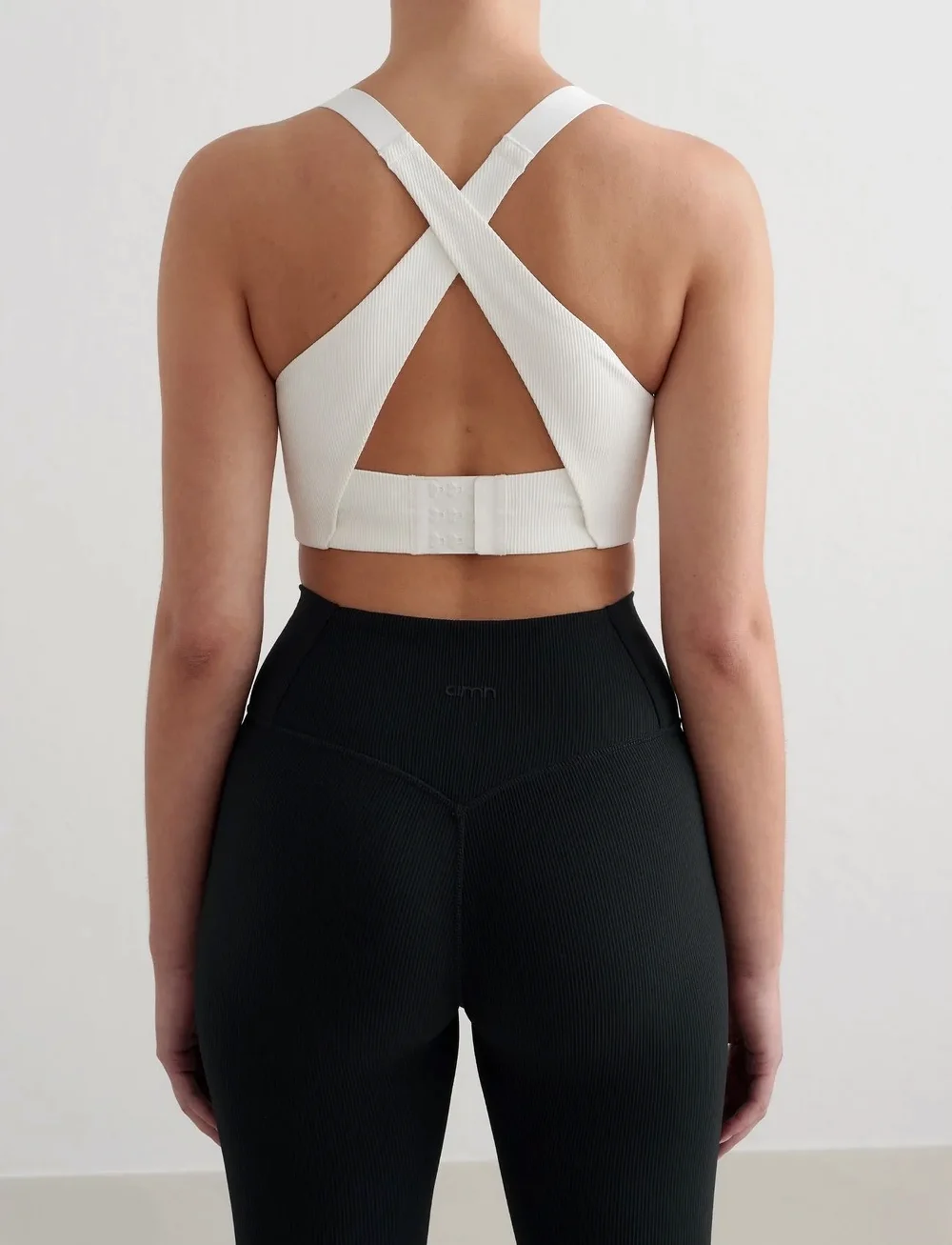 aim´n - Ribbed Performance Support Bra - sports-bh'er - white - 3