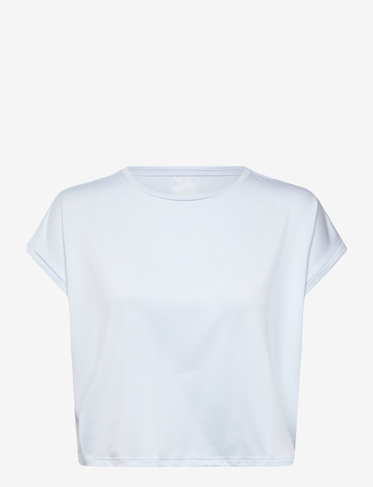 aim´n - Soft Basic Roll Sleeve Top - crop tops - aura - 1