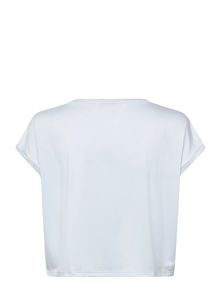 aim´n - Soft Basic Roll Sleeve Top - t-särgid - aura - 2