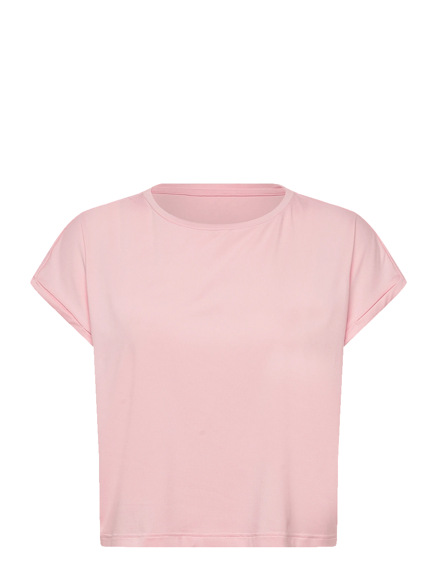 aim´n - Soft Basic Roll Sleeve Top - t-särgid - ballerina - 1