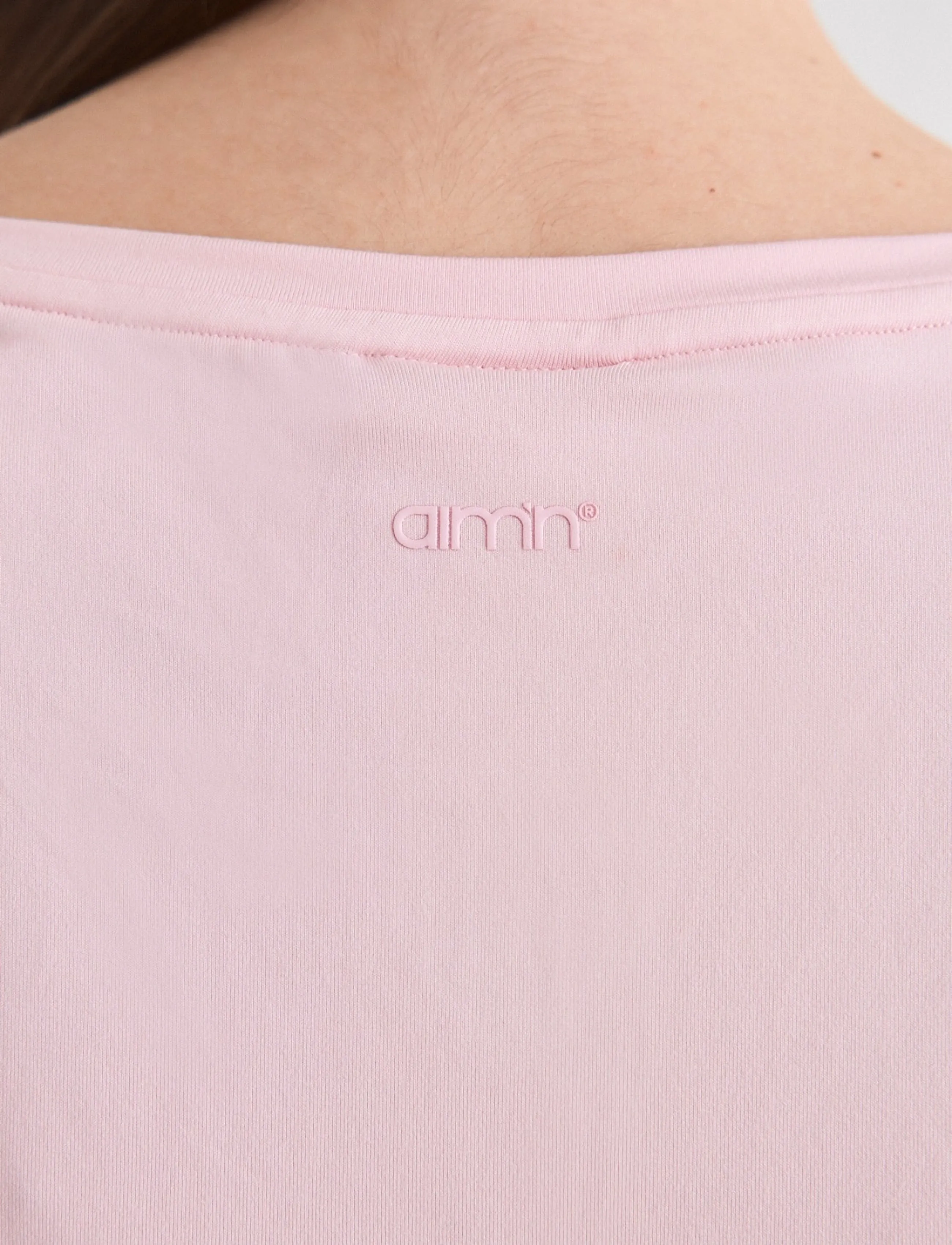 aim´n - Soft Basic Roll Sleeve Top - t-särgid - ballerina - 4
