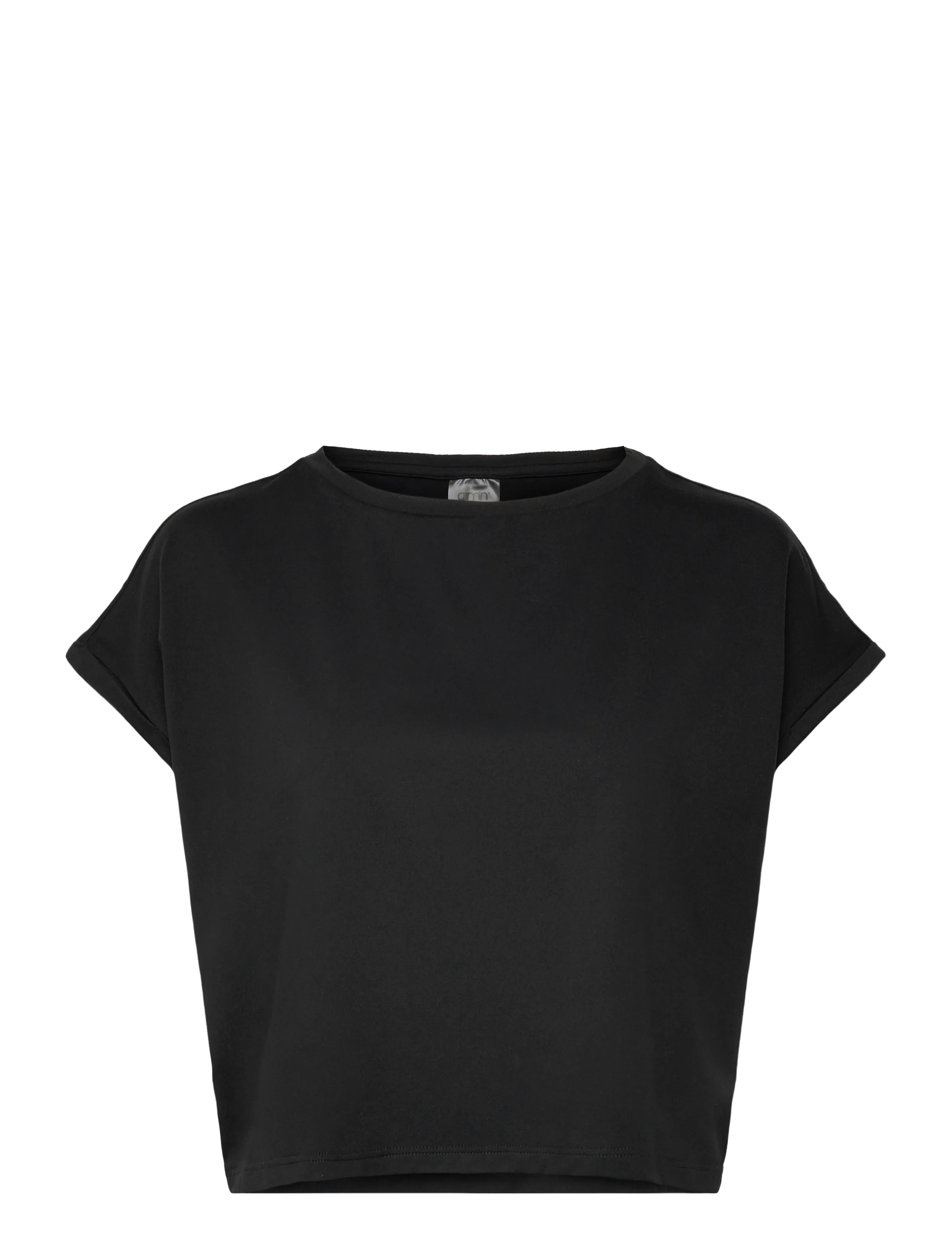 Soft Basic Roll Sleeve Top - BLACK