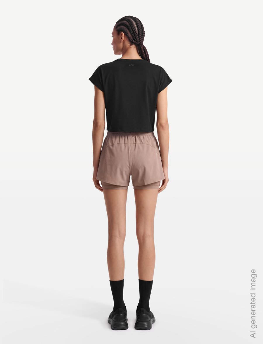aim´n - Soft Basic Roll Sleeve Top - t-särgid - black - 4