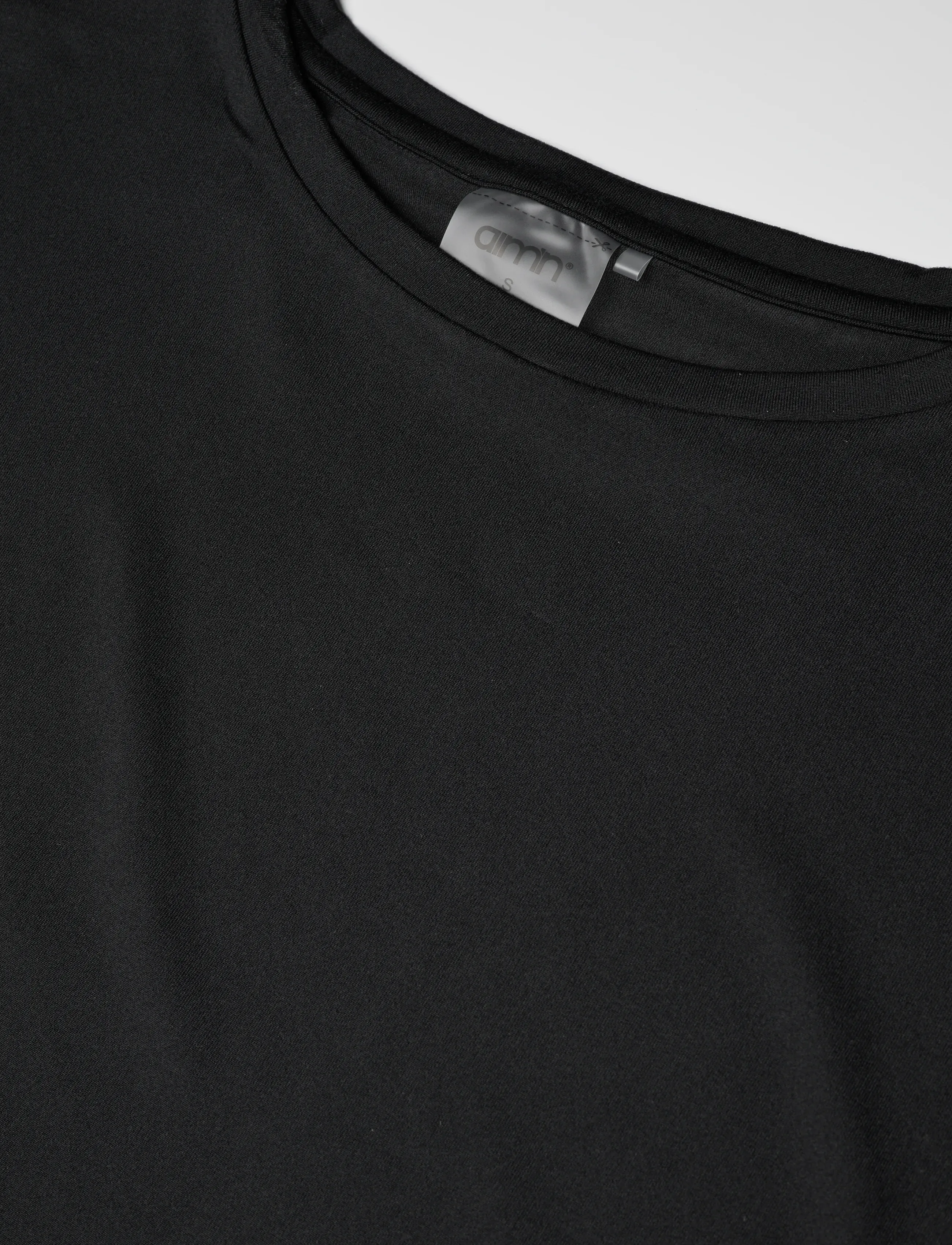 aim´n - Soft Basic Roll Sleeve Top - t-shirts - black - 2