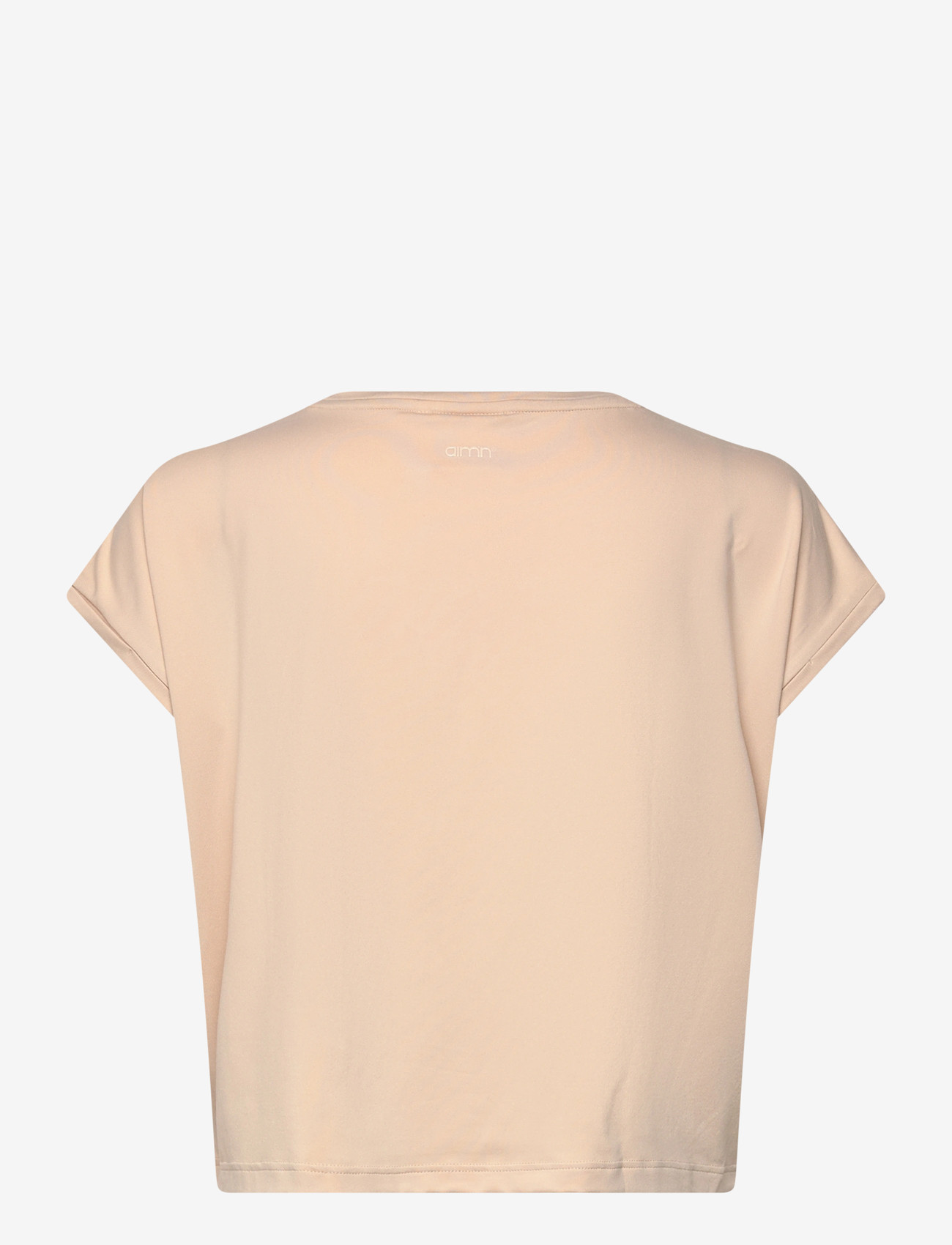 aim´n - Soft Basic Roll Sleeve Top - t-shirts - cafe au lait - 1