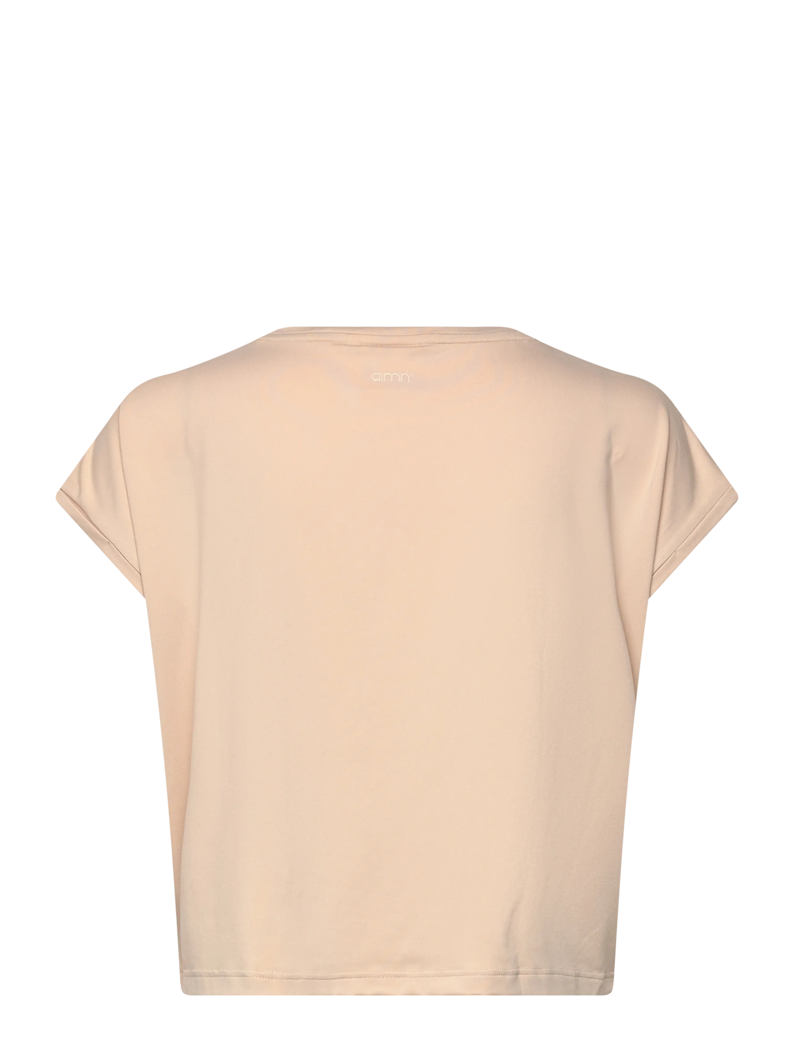 aim´n - Soft Basic Roll Sleeve Top - t-shirts - cafe au lait - 1