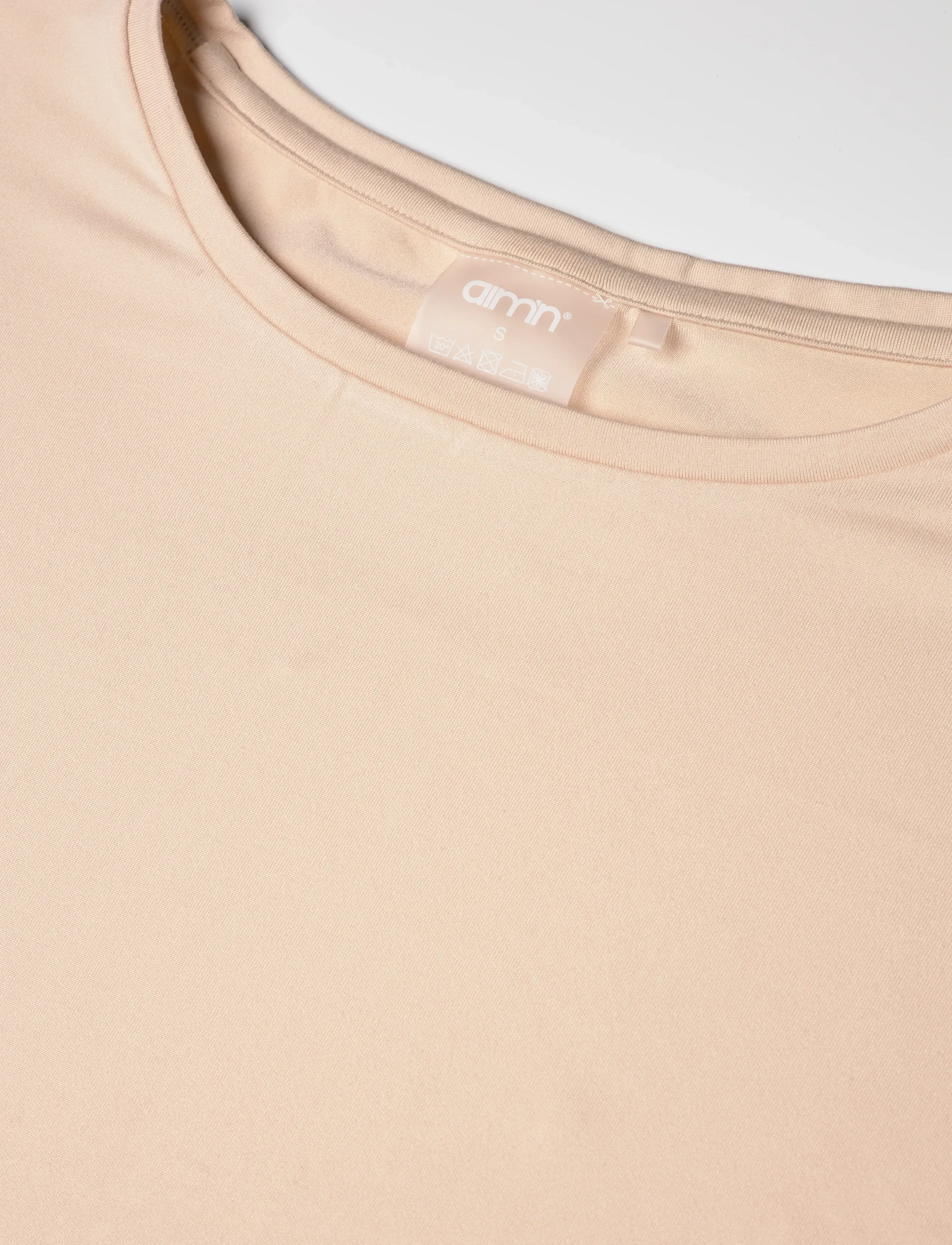 aim´n - Soft Basic Roll Sleeve Top - t-shirts - cafe au lait - 2
