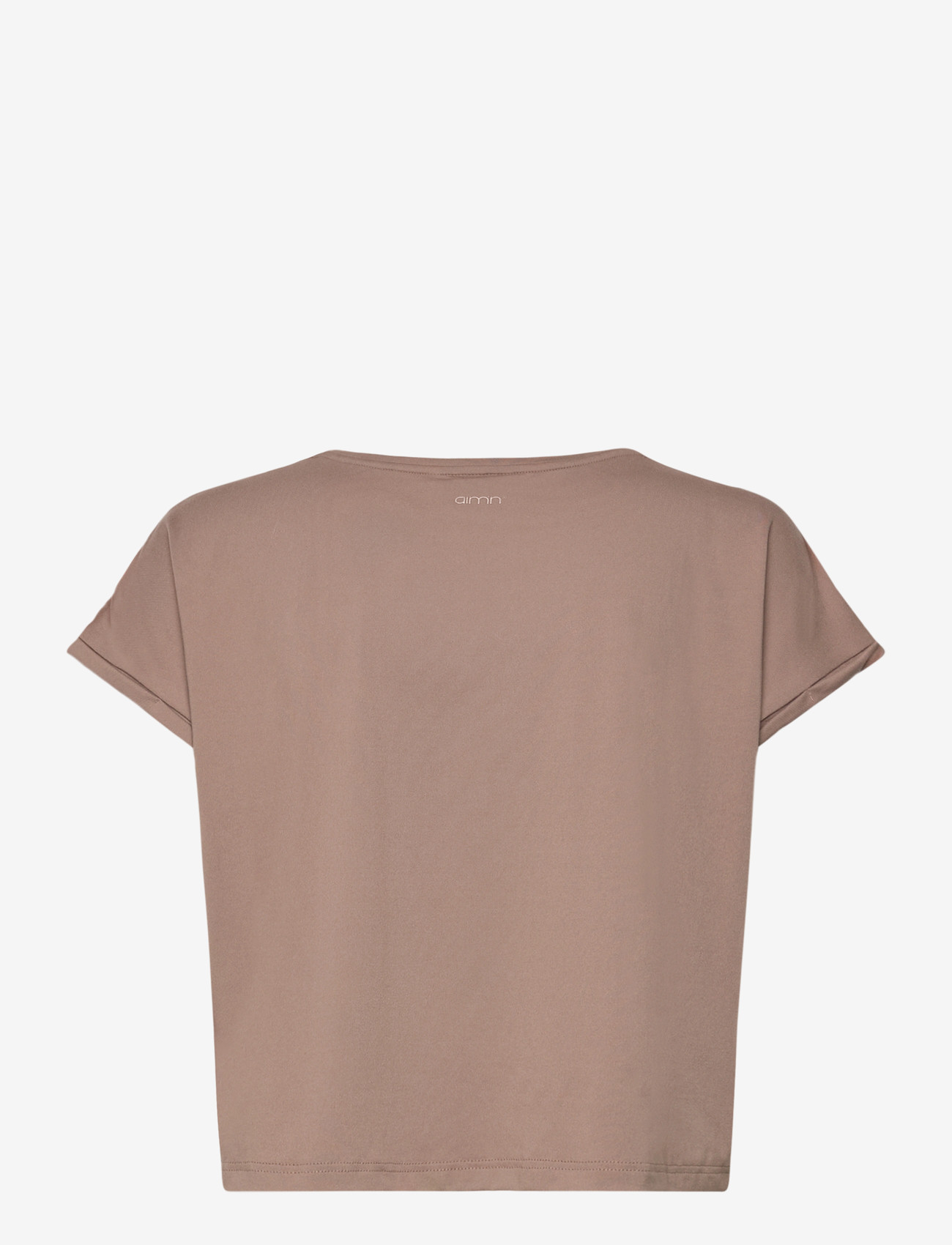 aim´n - Soft Basic Roll Sleeve Top - t-shirts - espresso - 1