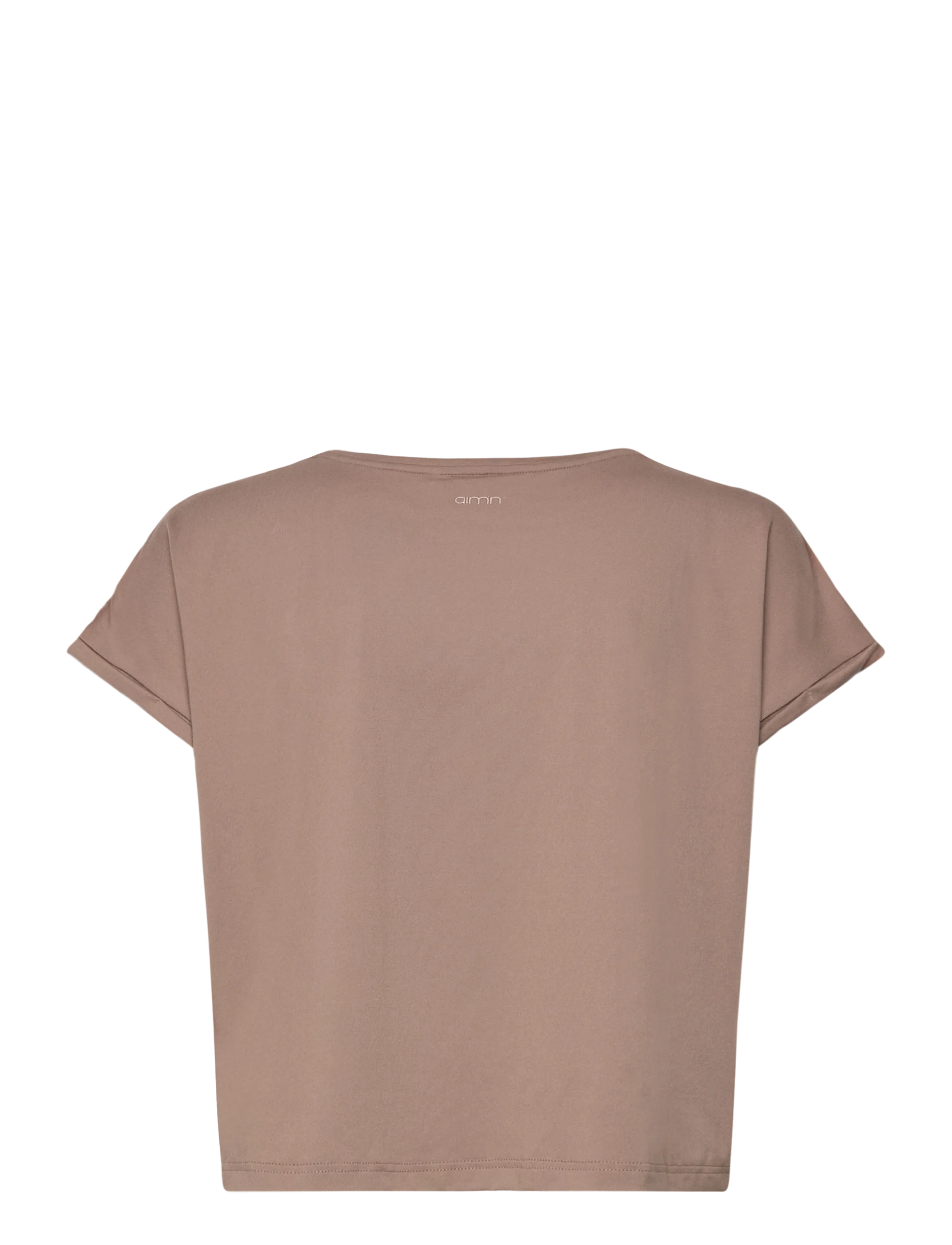 aim´n - Soft Basic Roll Sleeve Top - t-shirts - espresso - 1