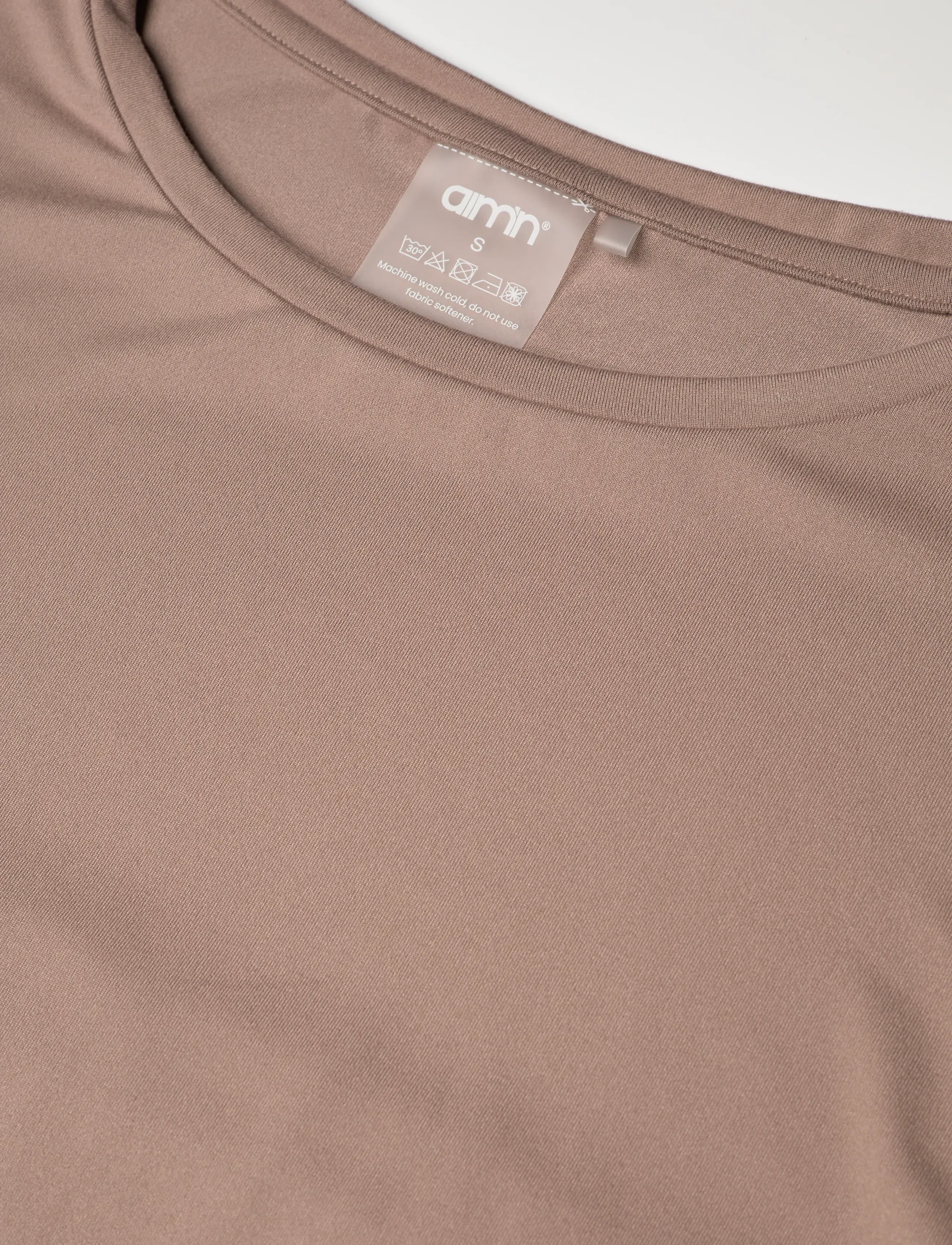 aim´n - Soft Basic Roll Sleeve Top - t-shirts - espresso - 2