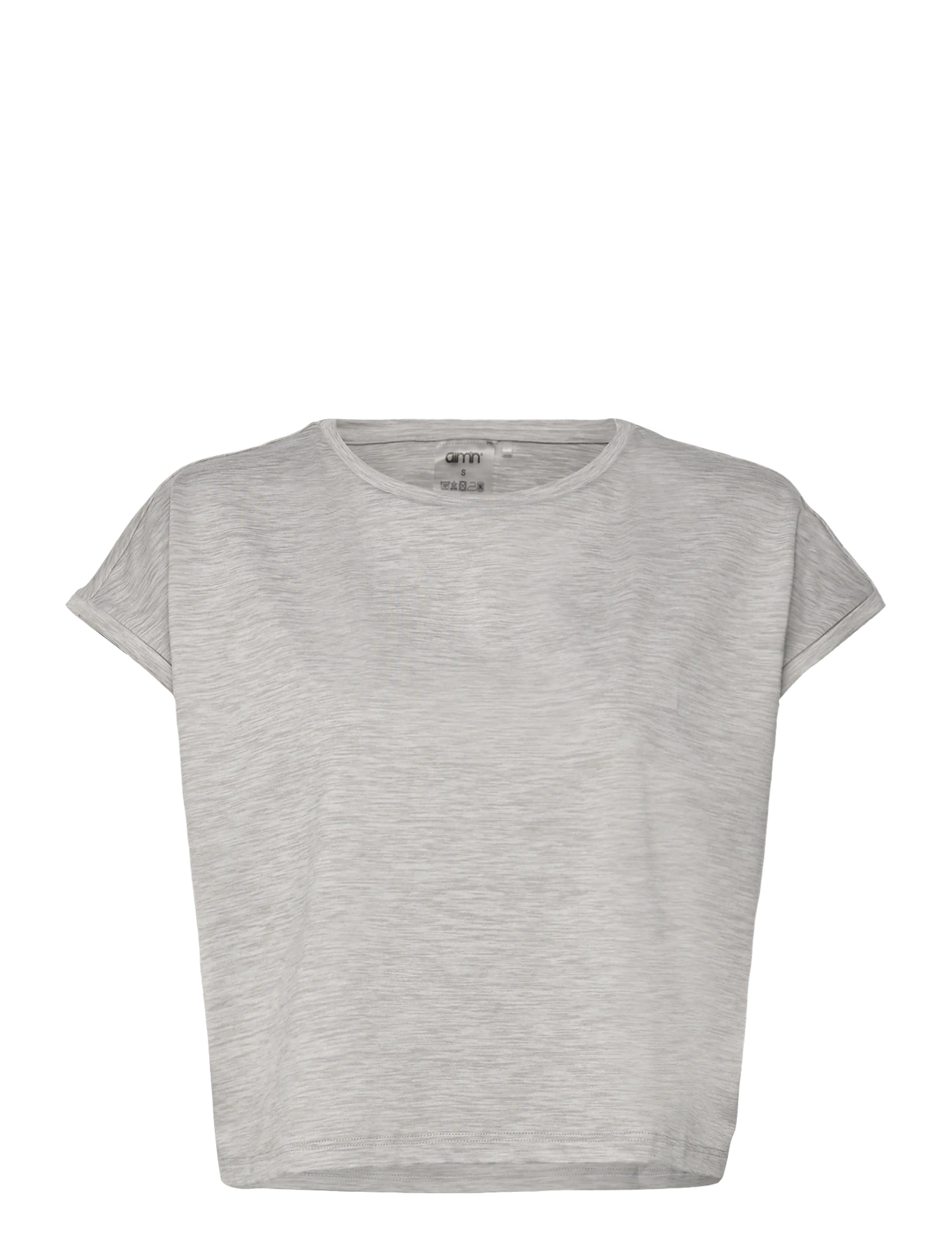 Soft Basic Roll Sleeve Top - GREY MELANGE