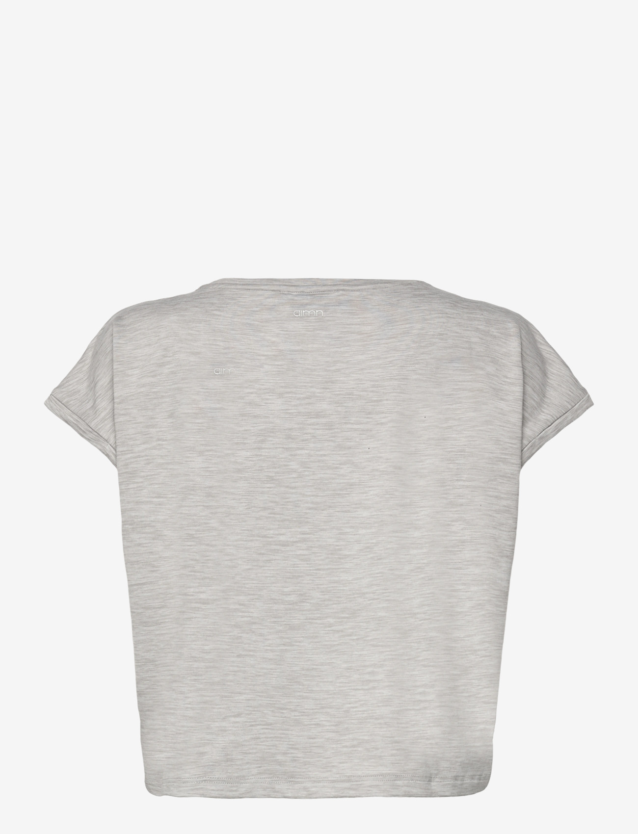 aim´n - Soft Basic Roll Sleeve Top - t-shirts - grey melange - 1