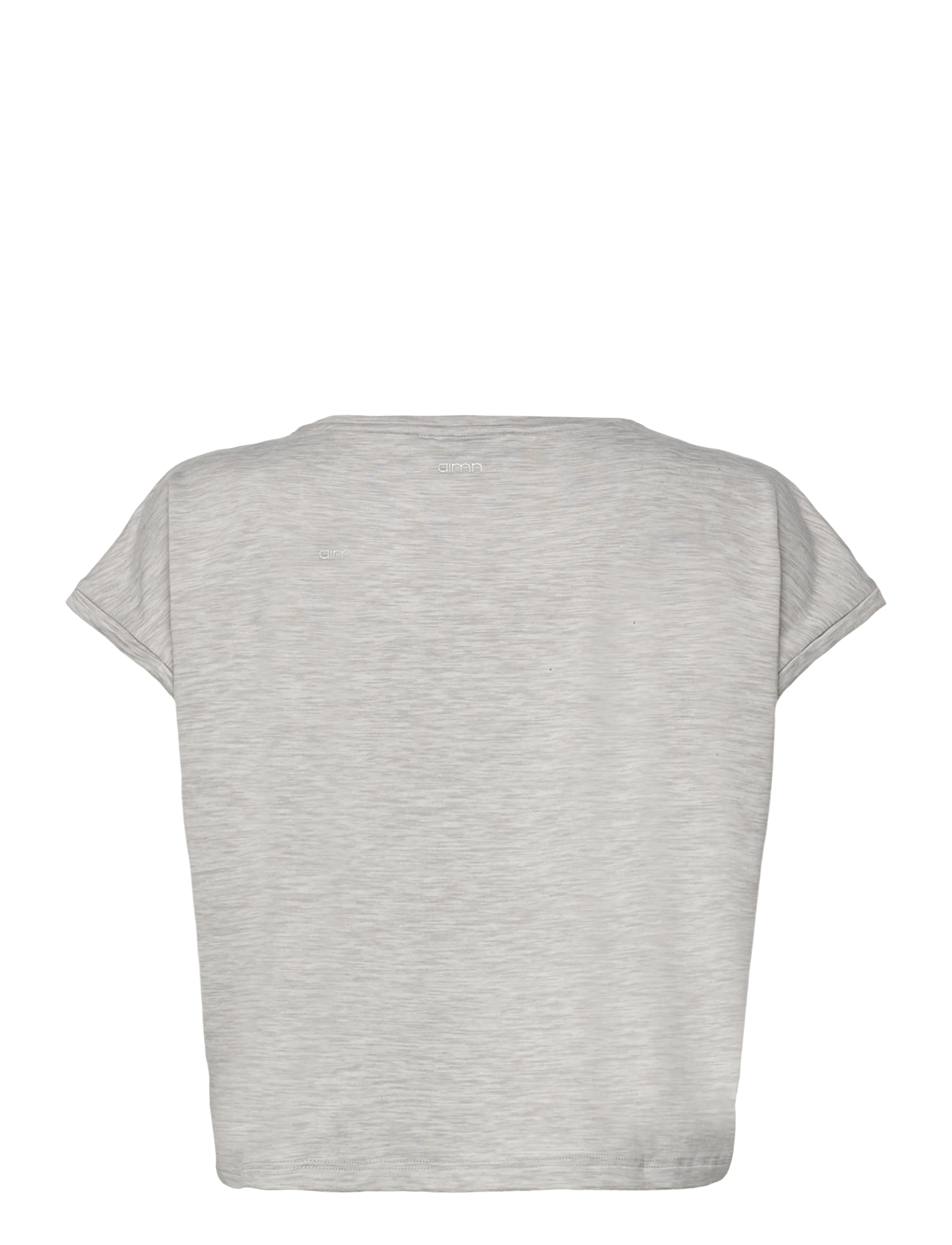 aim´n - Soft Basic Roll Sleeve Top - t-skjorter - grey melange - 1