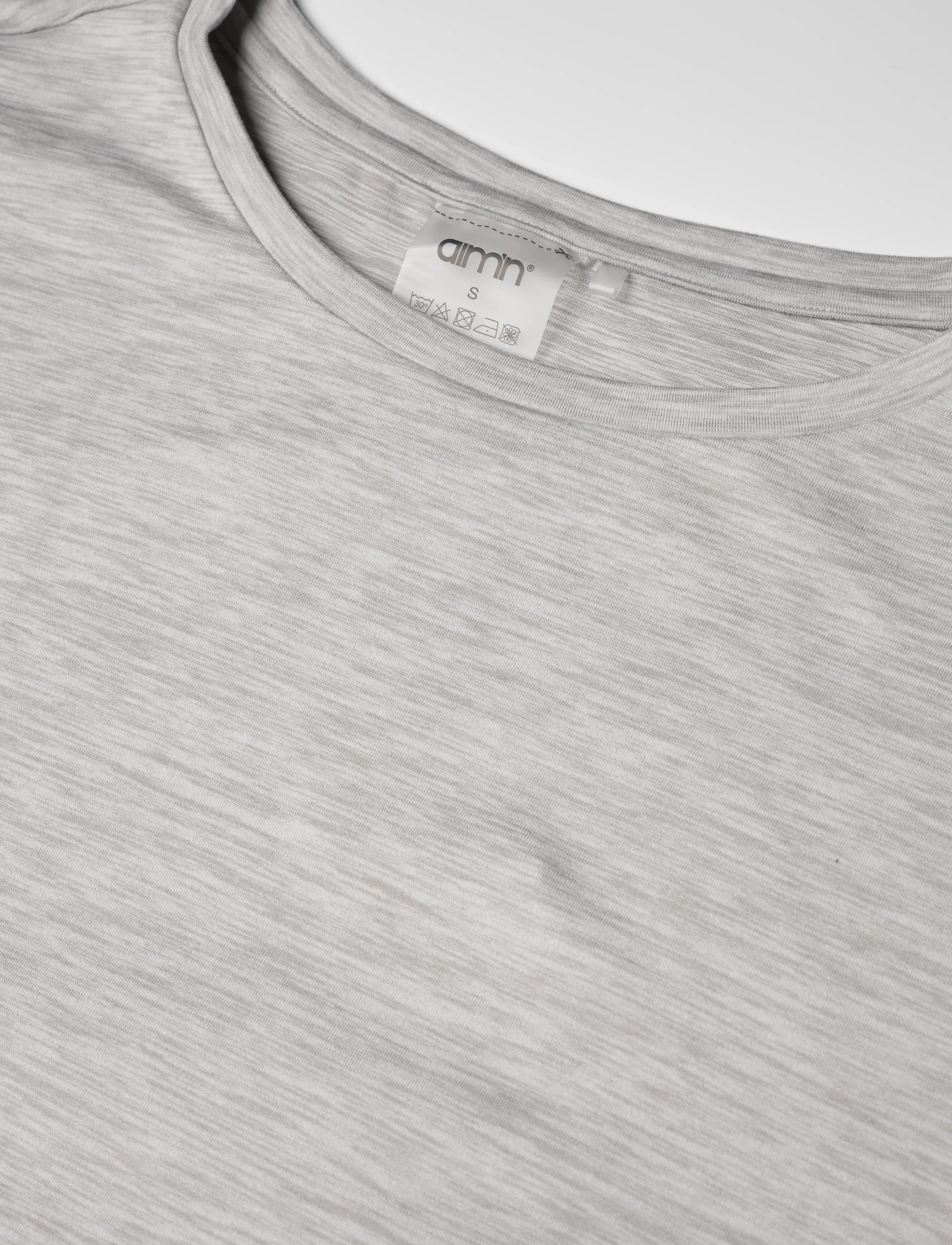 aim´n - Soft Basic Roll Sleeve Top - t-skjorter - grey melange - 2