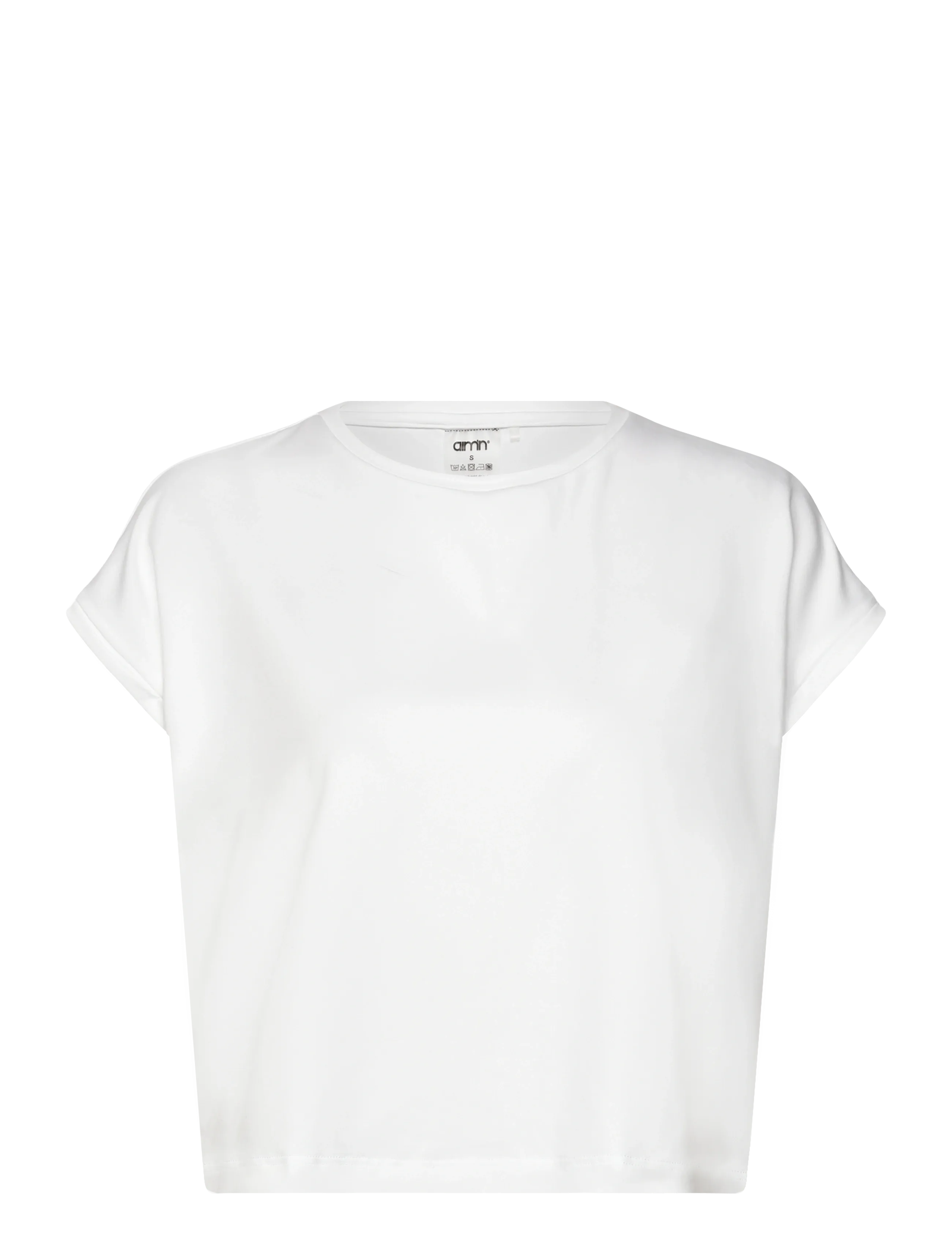 aim´n Soft Basic Roll Sleeve Top - aim'n - WHITE / white