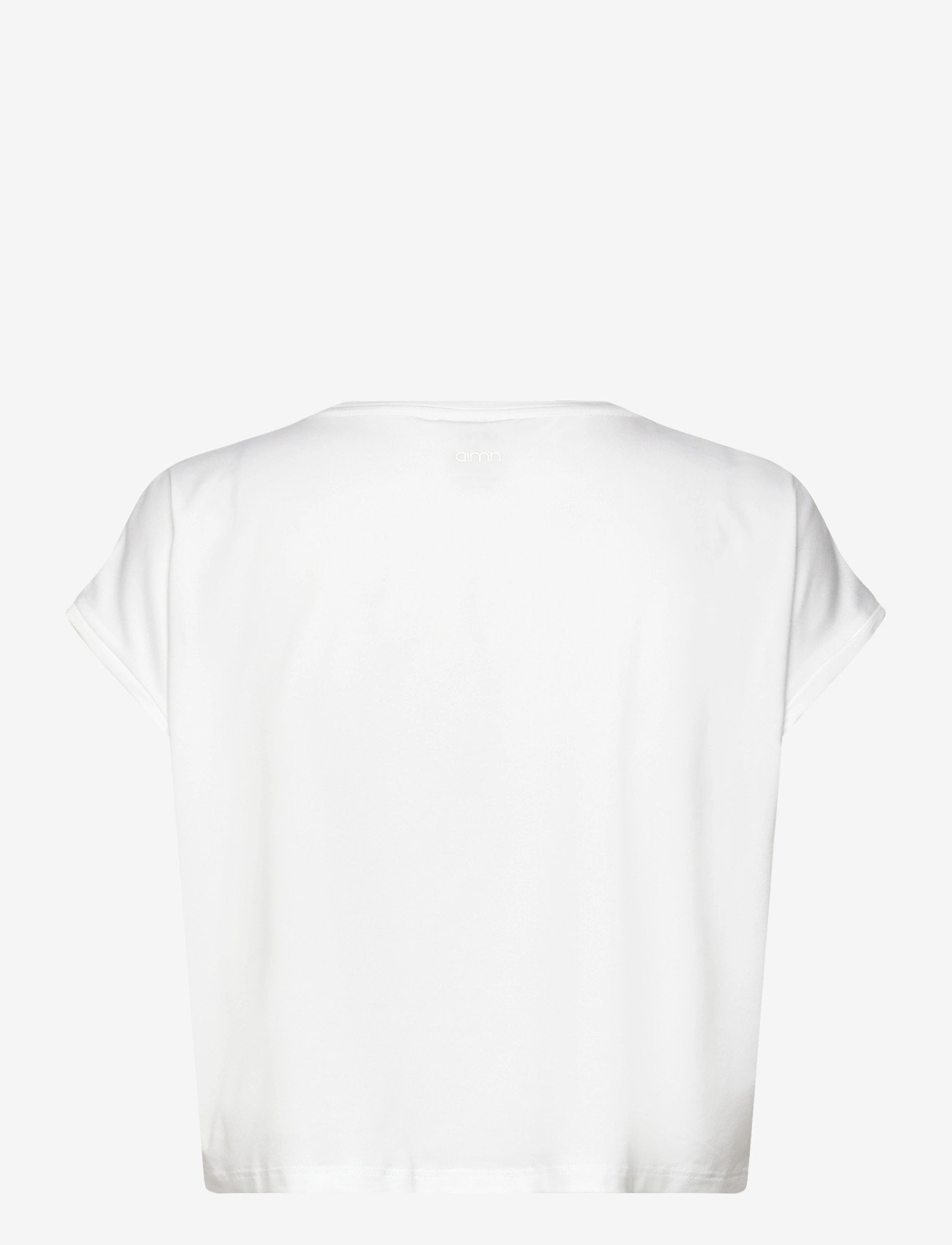 aim´n - Soft Basic Roll Sleeve Top - t-shirts - white - 1
