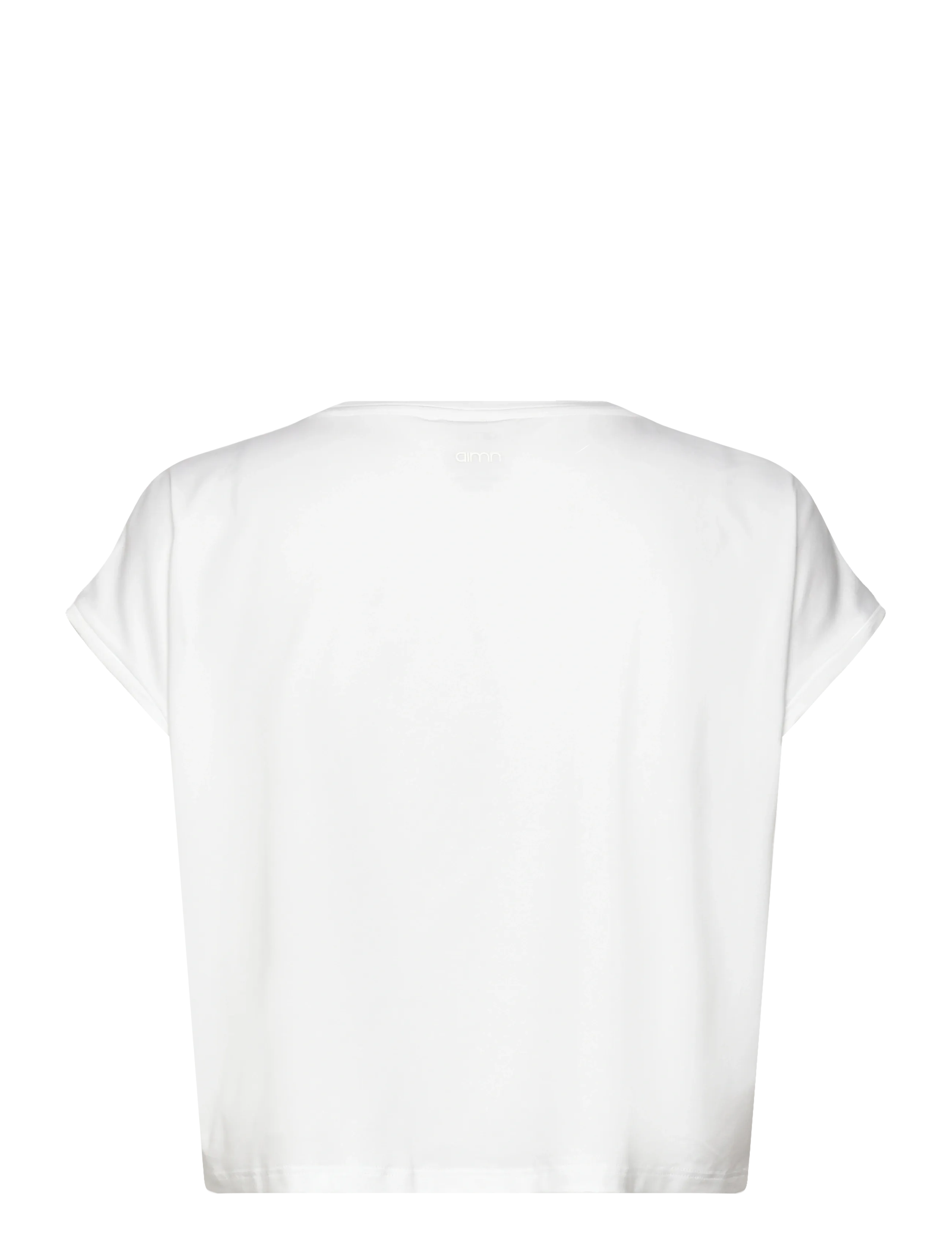 aim´n - Soft Basic Roll Sleeve Top - t-särgid - white - 1