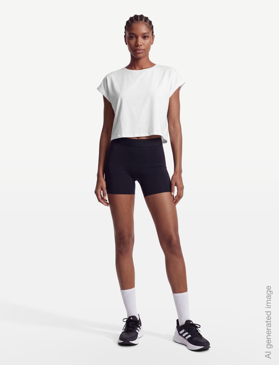 aim´n - Soft Basic Roll Sleeve Top - t-särgid - white - 0