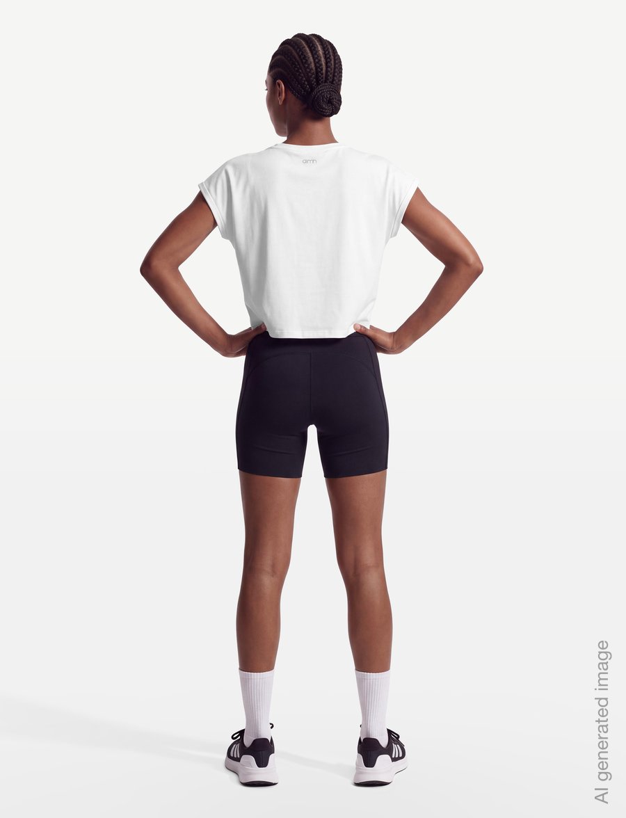 aim´n - Soft Basic Roll Sleeve Top - t-särgid - white - 4