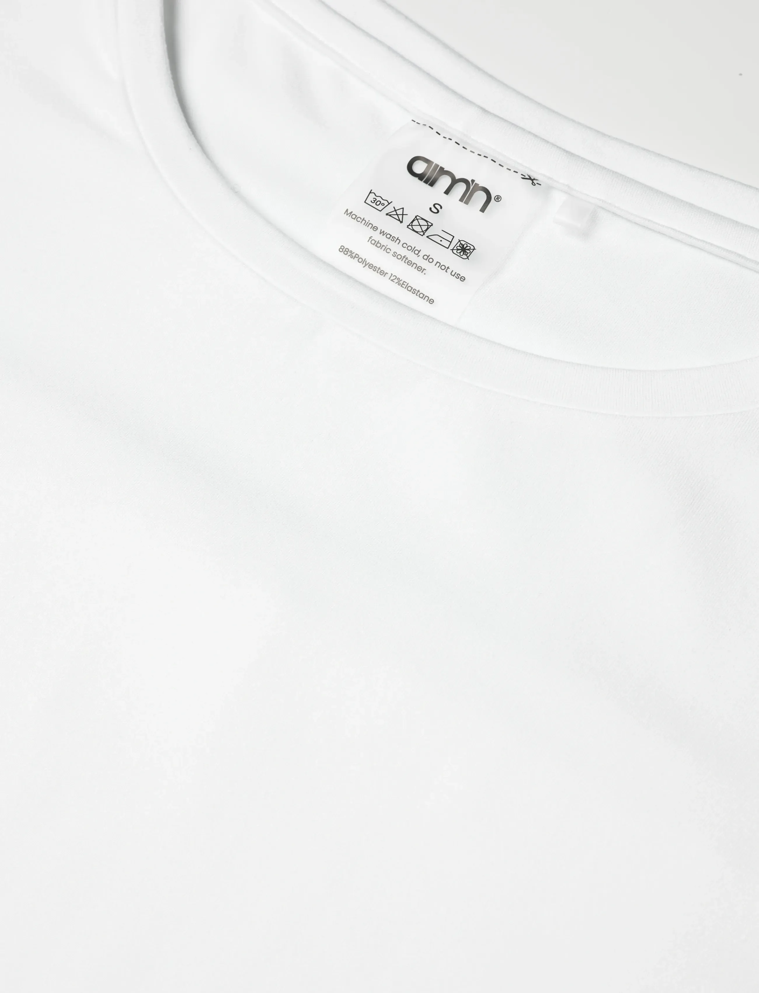 aim´n - Soft Basic Roll Sleeve Top - t-särgid - white - 2