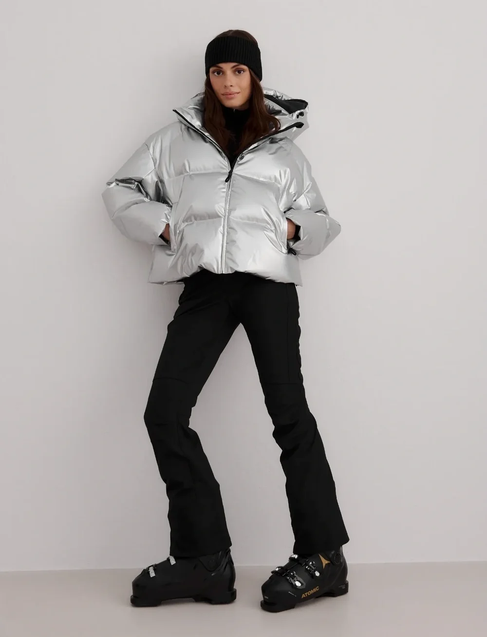 aim´n - Cortina Glossy Puffer Jacket - ski wear - silver - 0