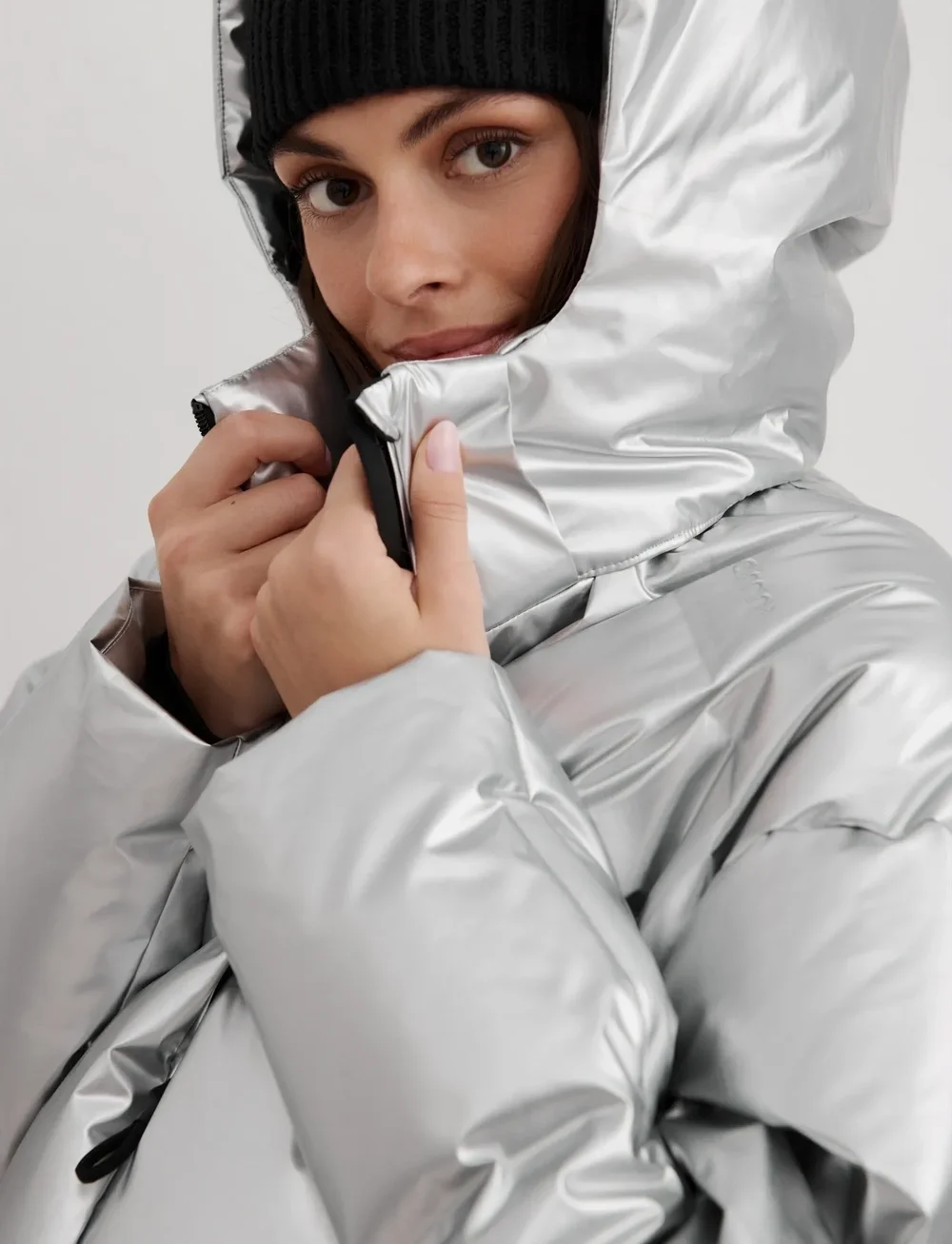 aim´n - Cortina Glossy Puffer Jacket - ski wear - silver - 5