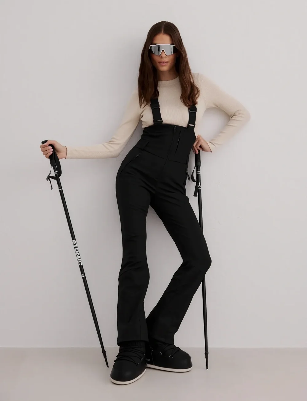 aim´n - Stretch Thermo Bib Pants - skitøj - black - 0