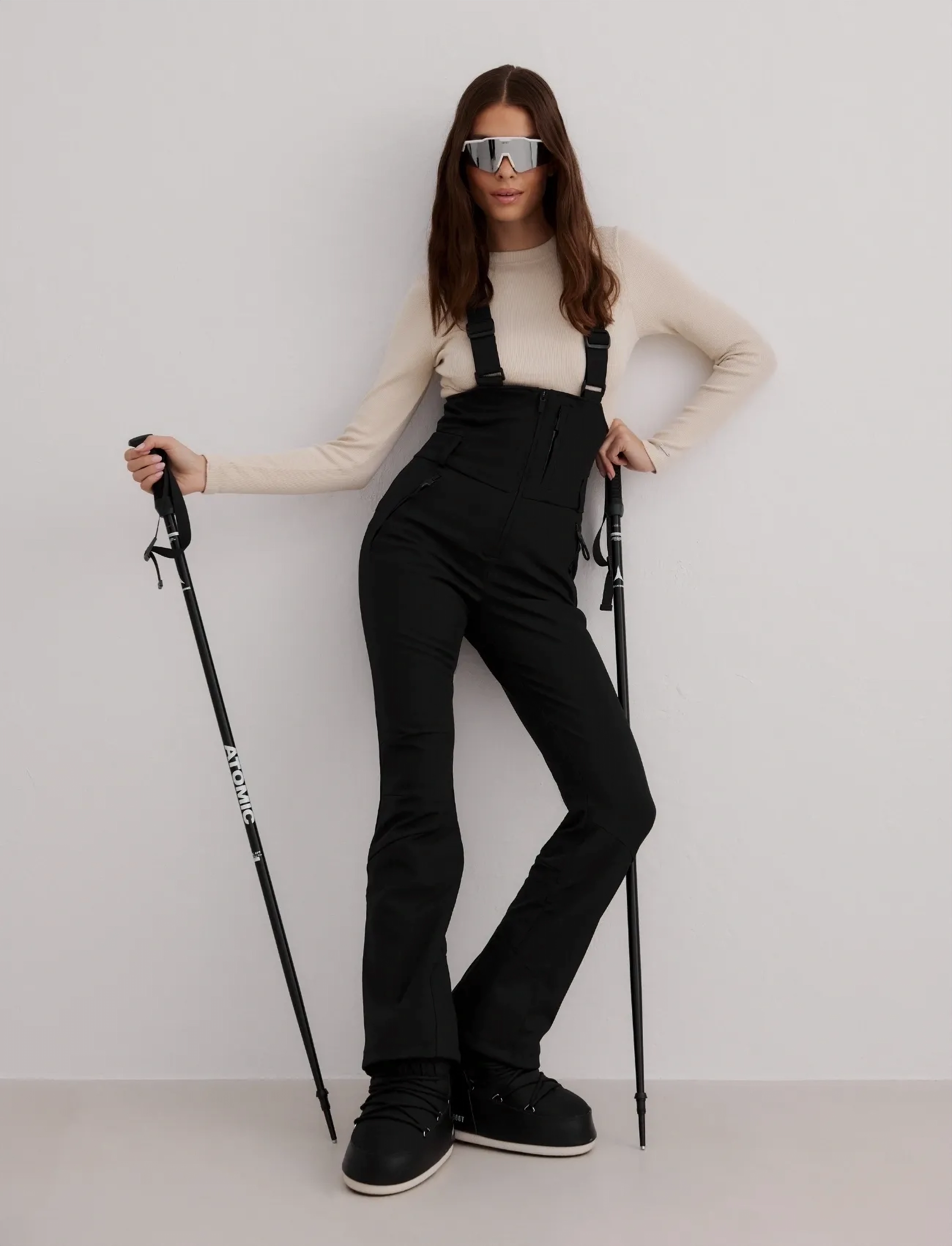 aim´n Stretch Thermo Bib Pants - Õueriided - BLACK / black
