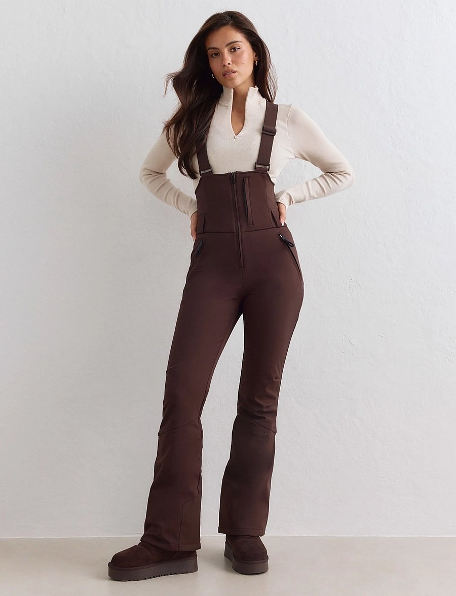 aim´n - Stretch Thermo Bib Pants - ski-kleidung - chocolate - 0