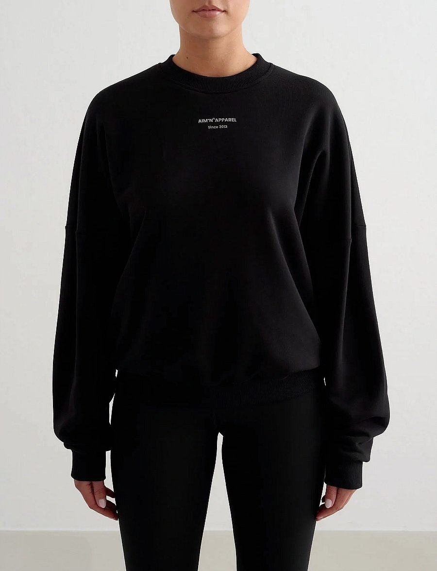 aim´n - Apparel Terry Sweatshirt - sporta džemperi - black - 0