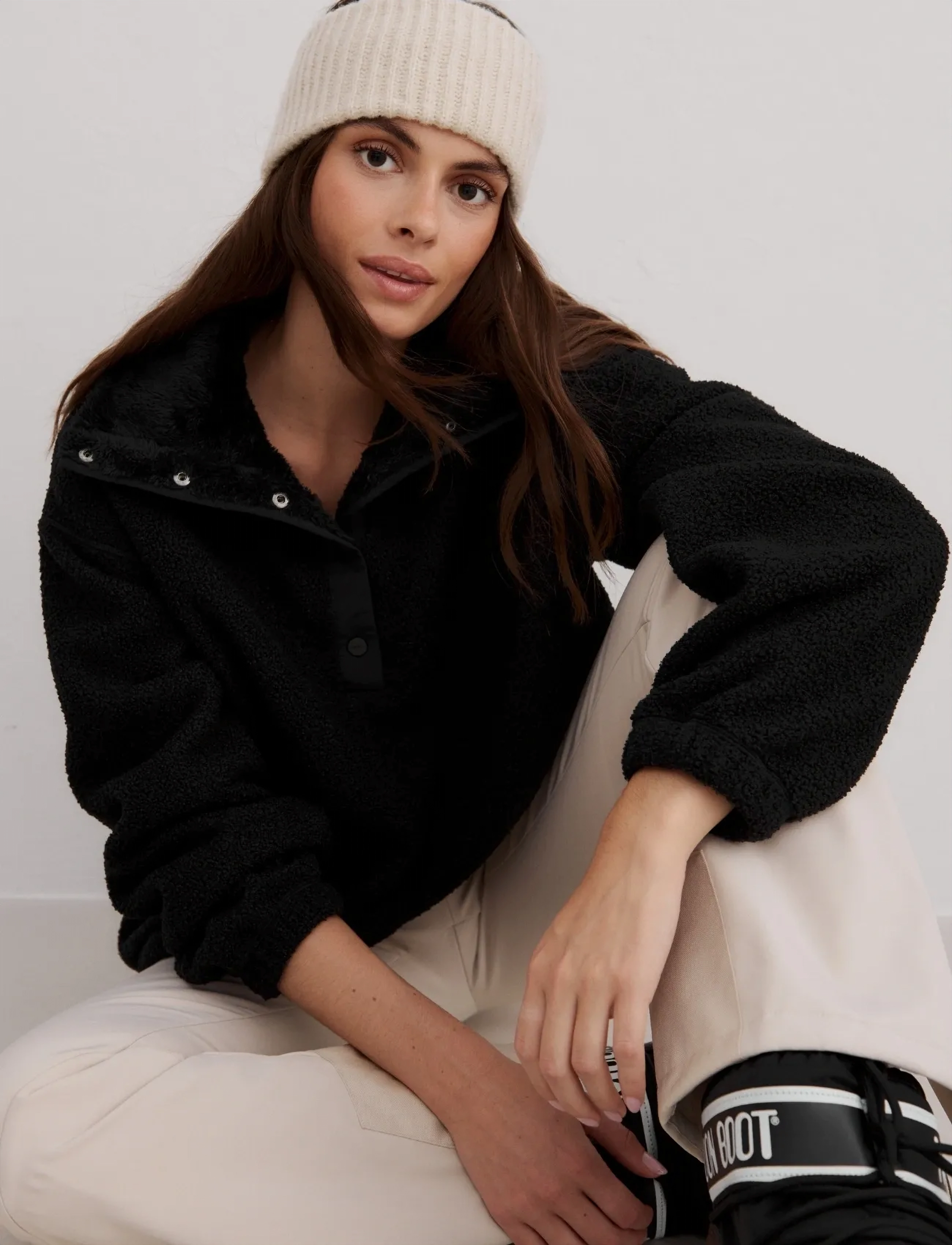 aim´n Polar Fleece Long Sleeve - Tøj - BLACK / black