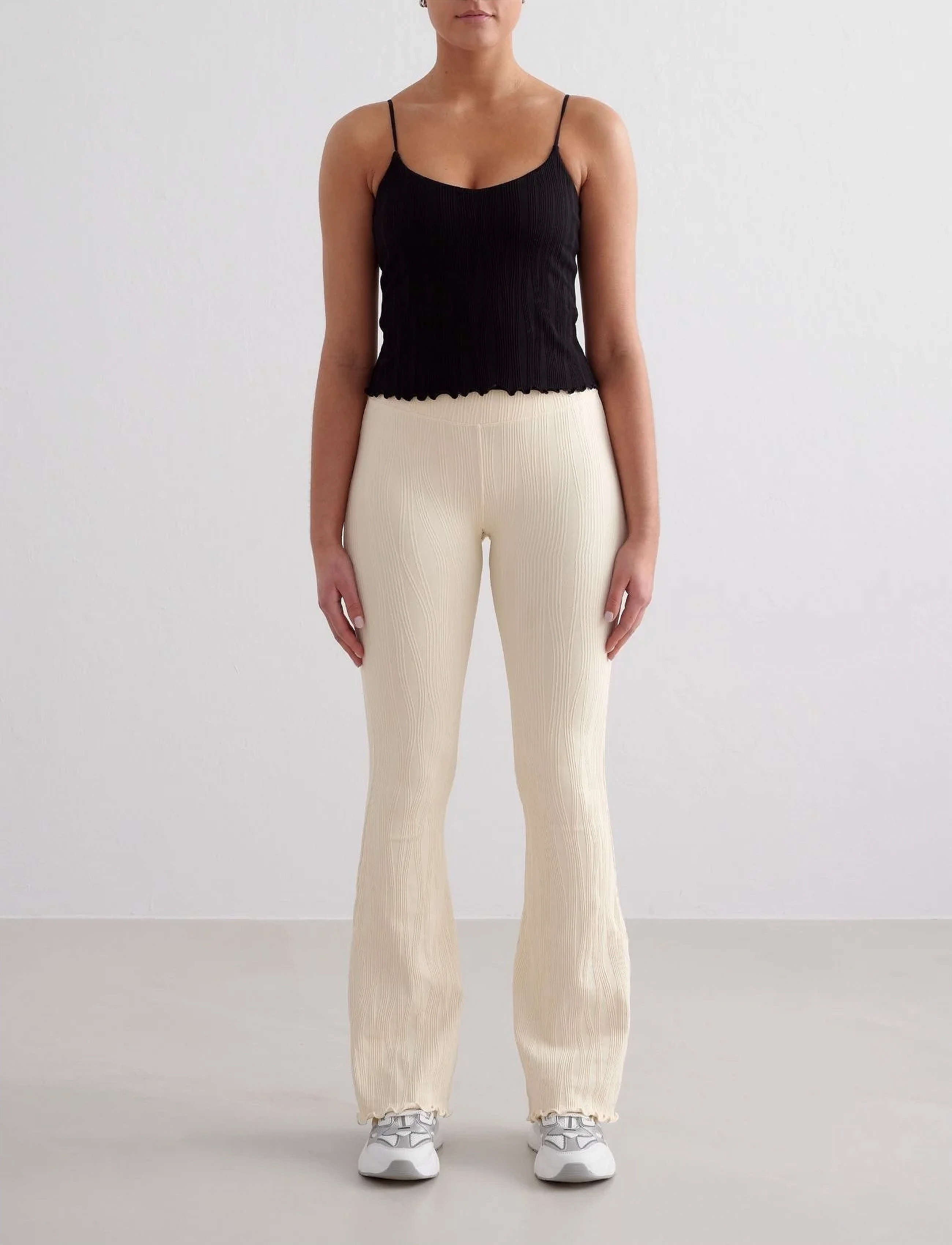 aim´n Tulip Flare Tights - Bukser - ALMOND WHITE / beige